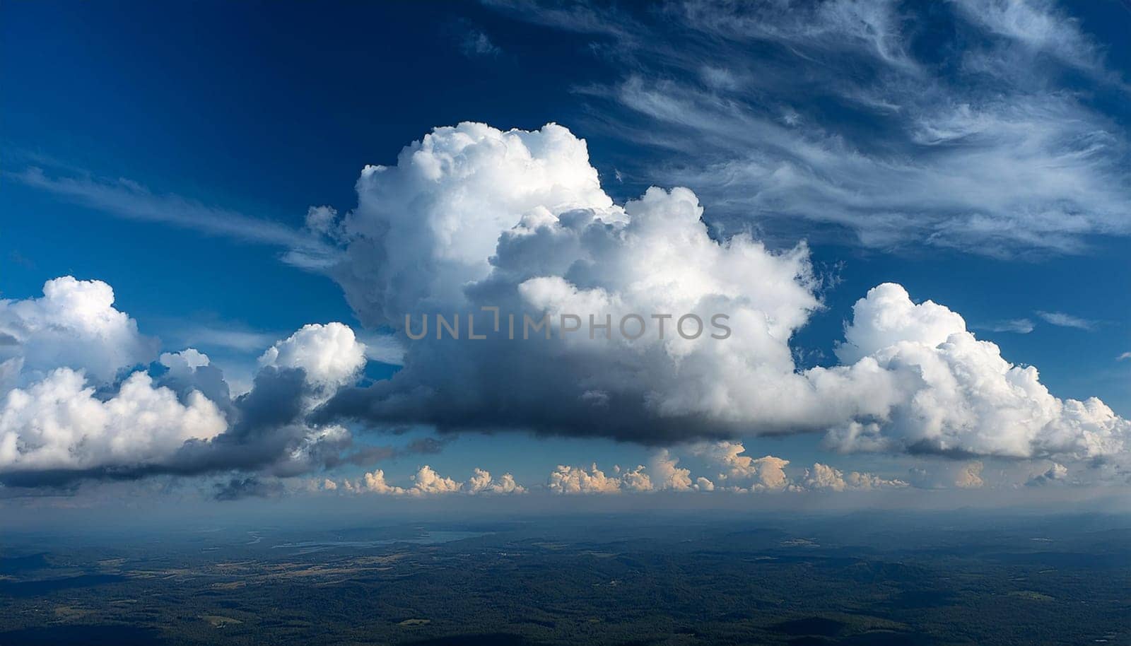 full frame cloudscape useful as a background, AI generated image