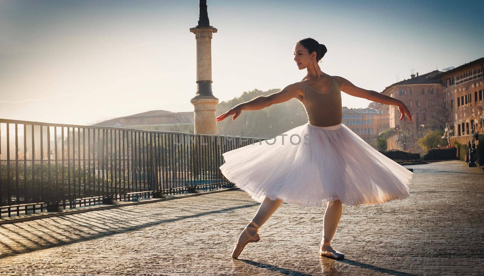 pretty classical ballerina dancer dancing, AI generated image