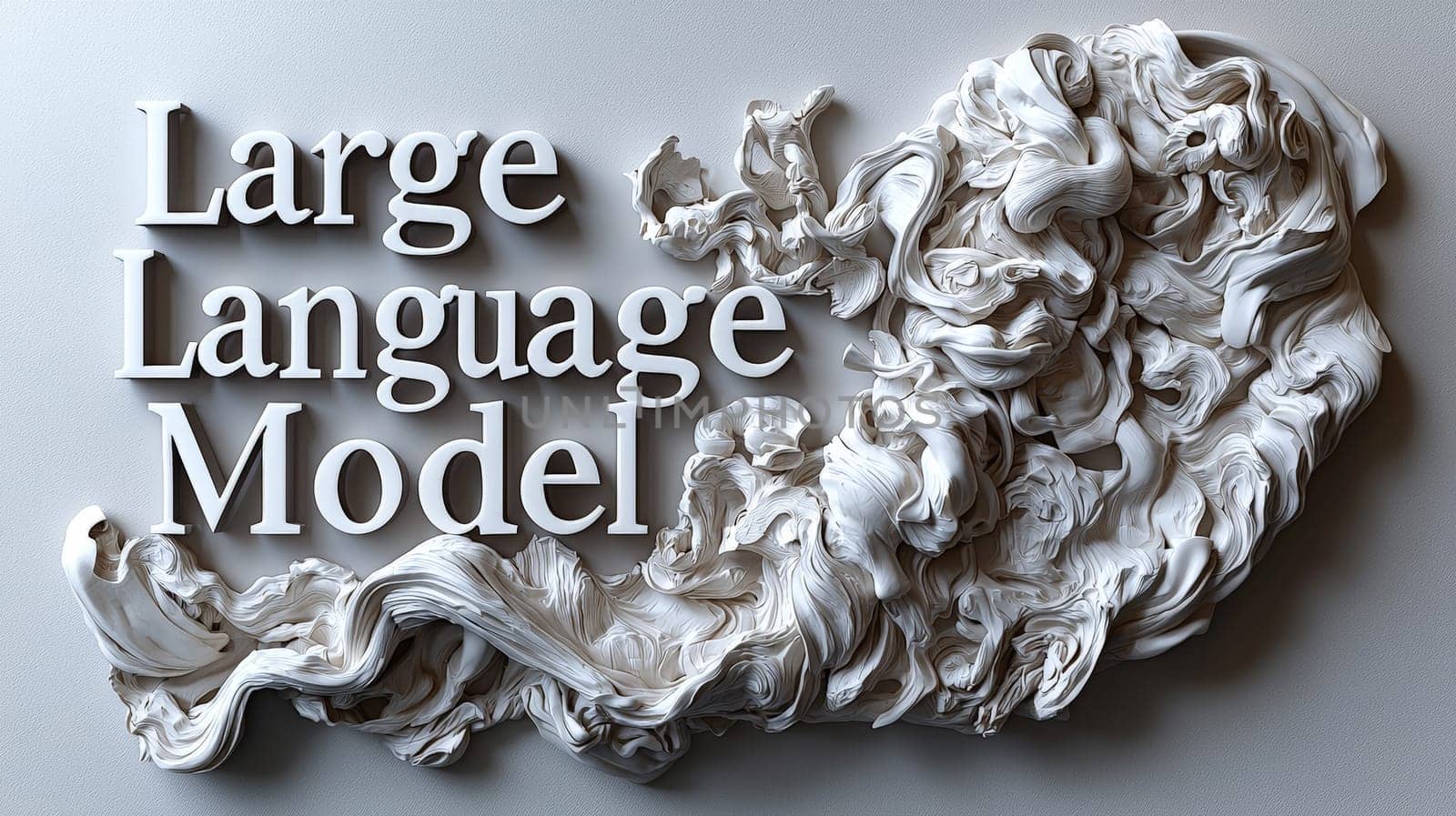 A bold 3D rendering of the text "Large Language Model"" on a crisp white background, with soft shadows adding depth and dimension. This minimalist design emphasizes clarity and focus, perfect for presentations or educational materials on AI and technology."