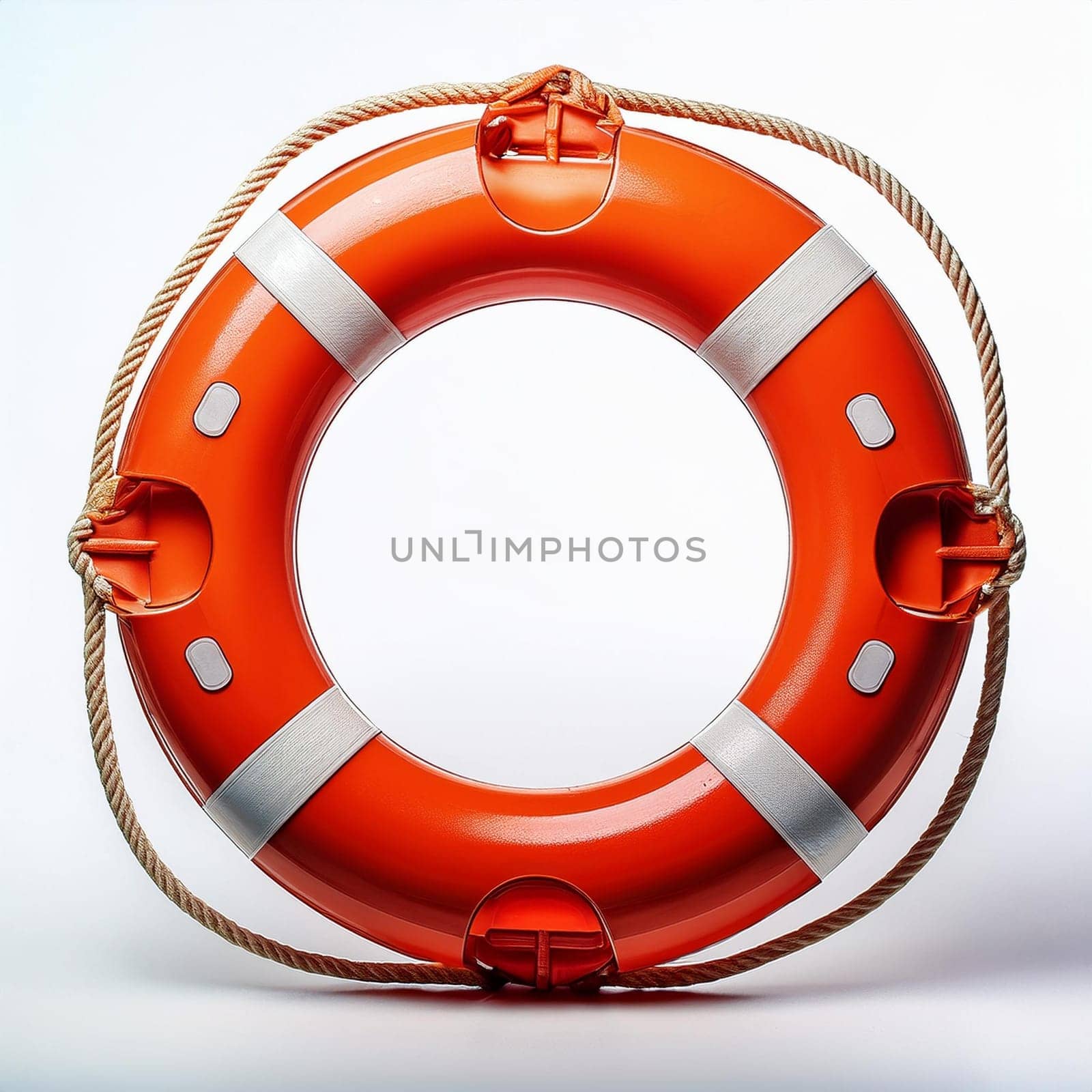 orange and white lifebuoy, AI generated image