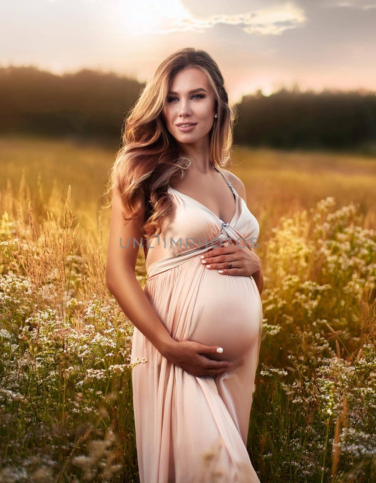 gorgeous young pregnant woman, AI generated image