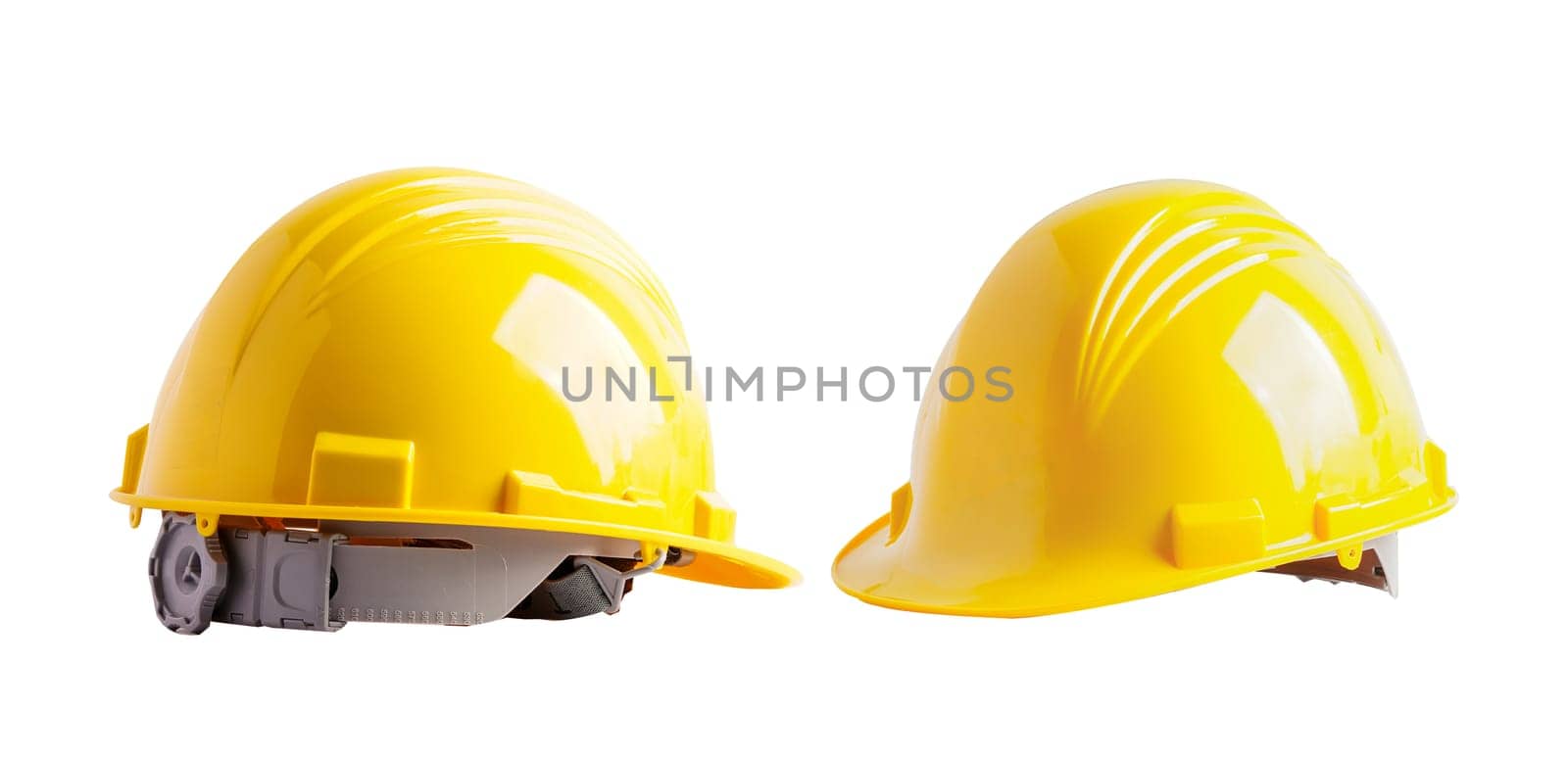Helmet isolated on white background, protect to safety for engineer in construction site.