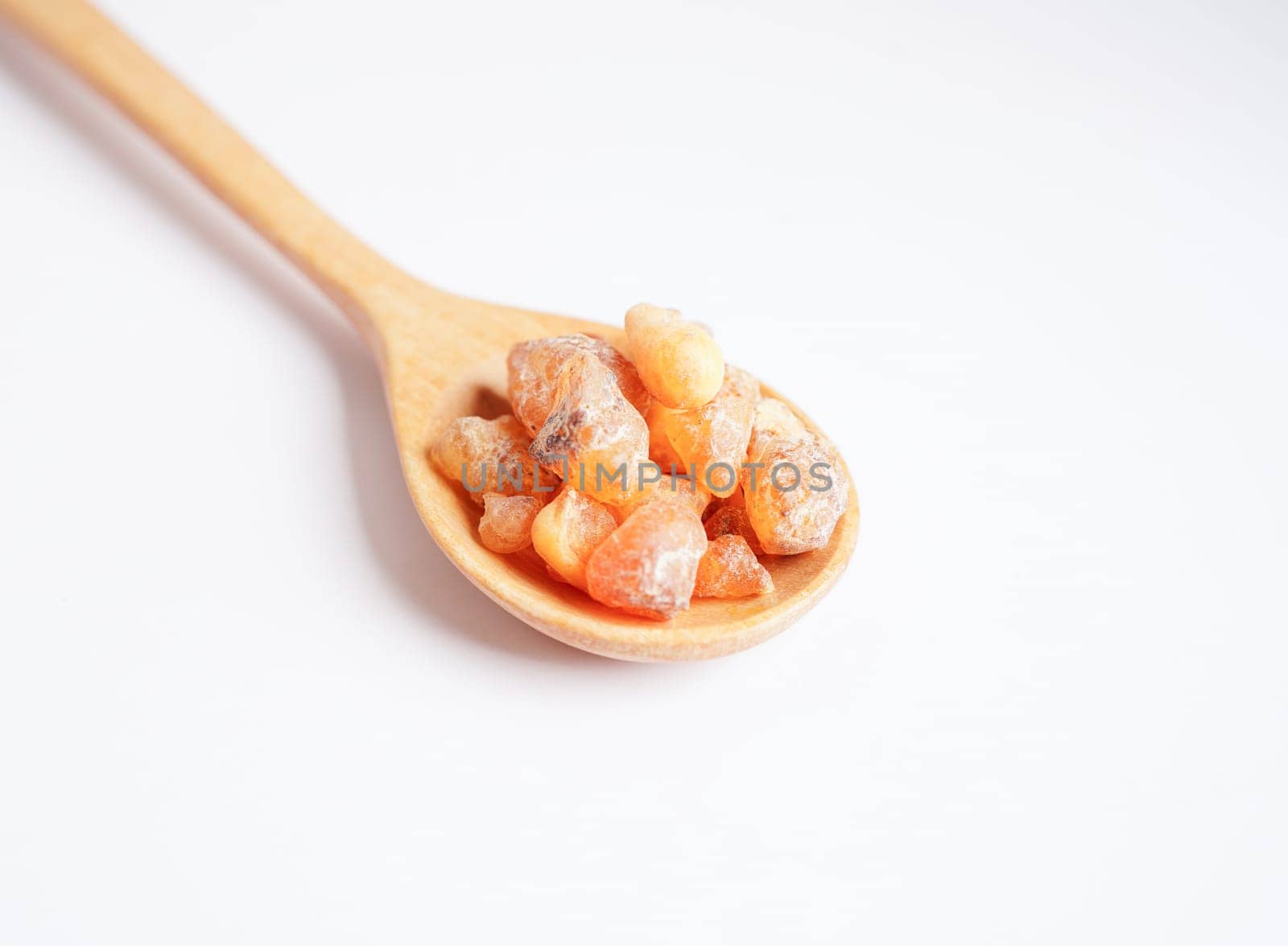 Frankincense or olibanum aromatic resin used in incense and perfumes.