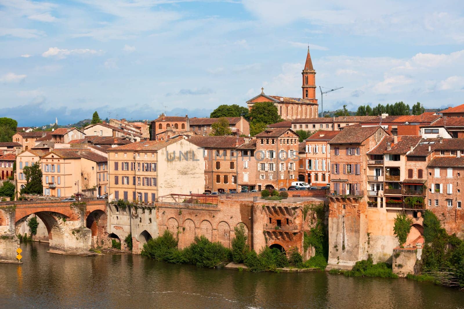 Cityscape of old town Albi, France. Horizontal shot