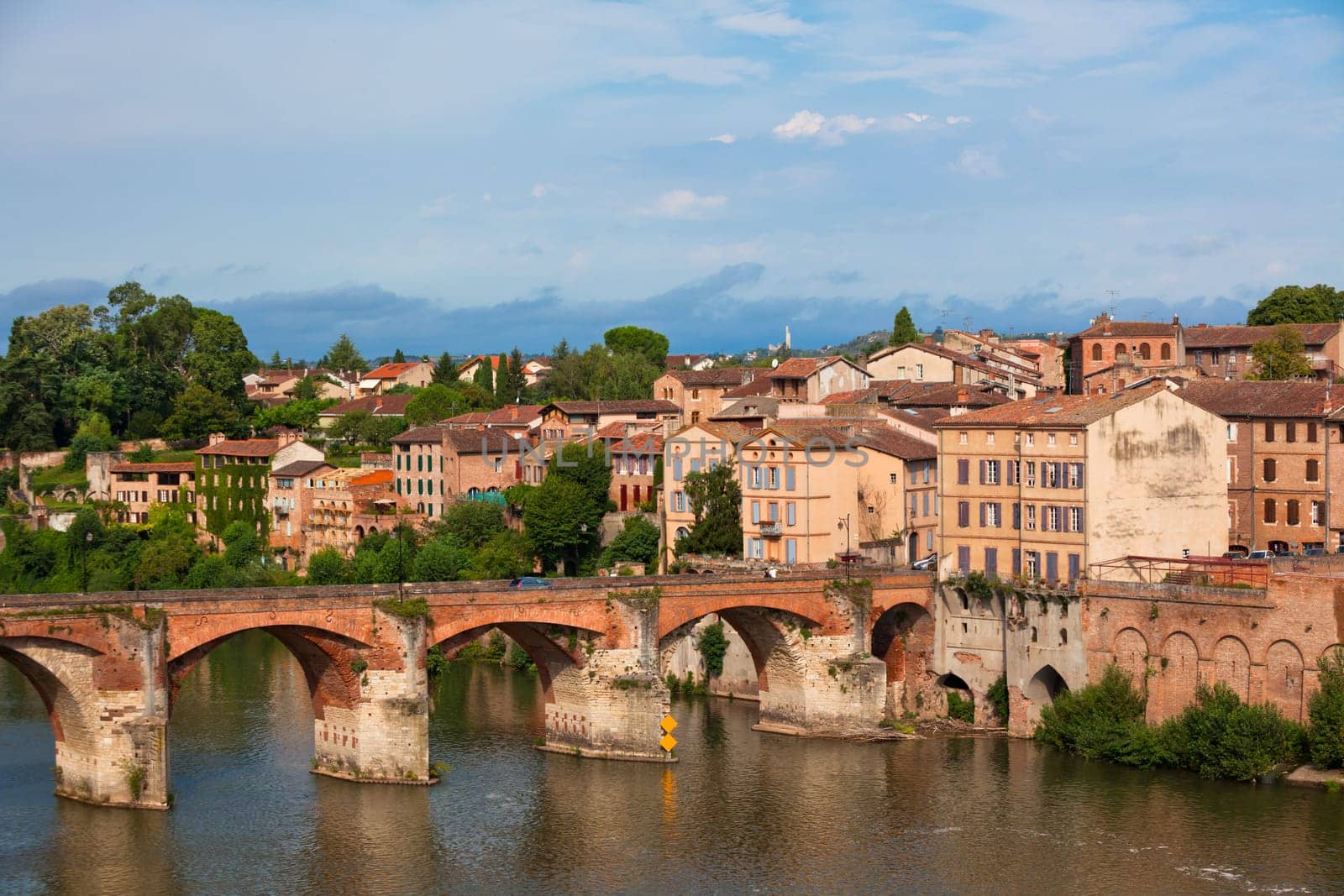 View of the August bridge in Albi, France. Horizontal shot