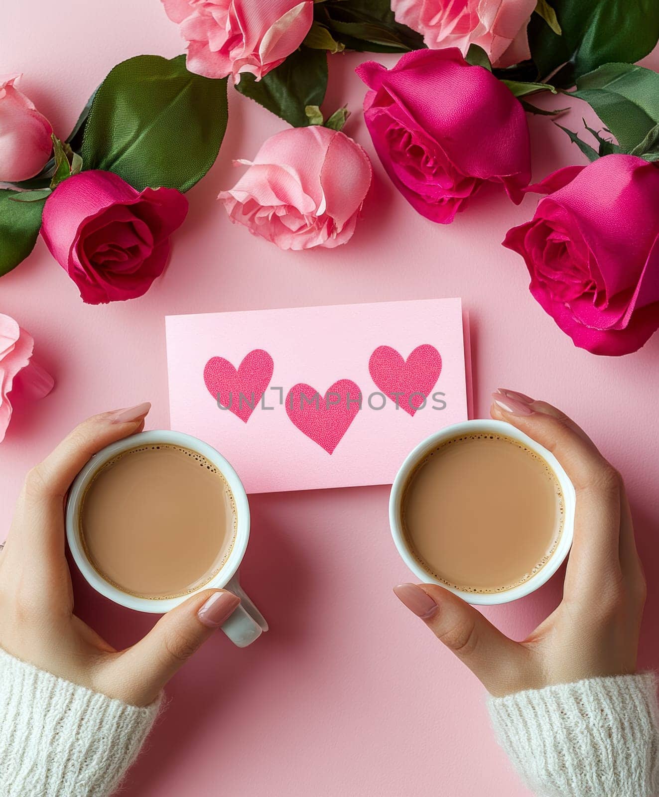 People who show their affection with a small but meaningful gesture, such as a surprise coffee or a handwritten note. AI generative.