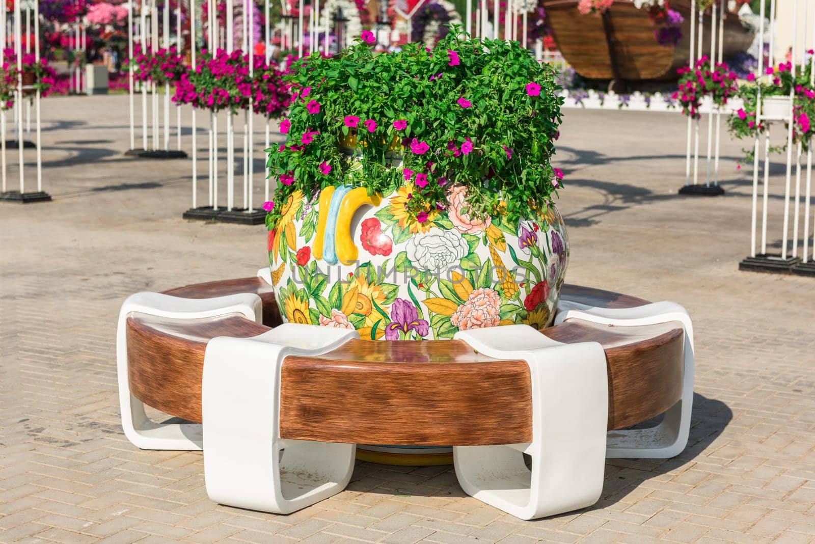 UAE, DUBAI - DECEMBER 30: dubai miracle garden with over million flowers on a sunny day December 30, 2014