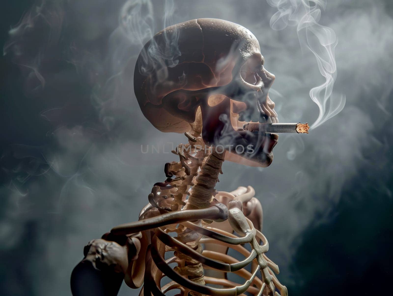 Anti-smoking campaign. AI generative.
