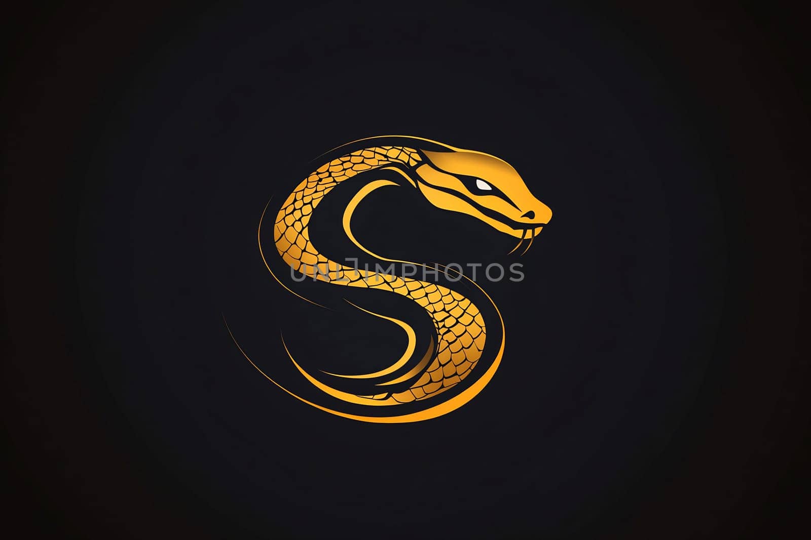 The logo features a golden snake with intricate scales and a sleek design, elegantly curling against a dark backdrop.