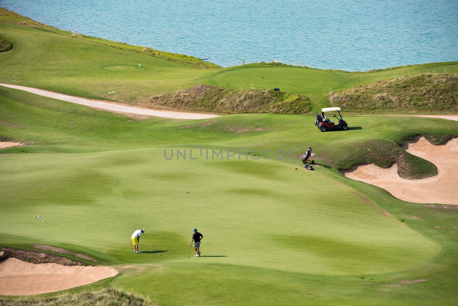golf resort with the scenery of the sea. summer vacation