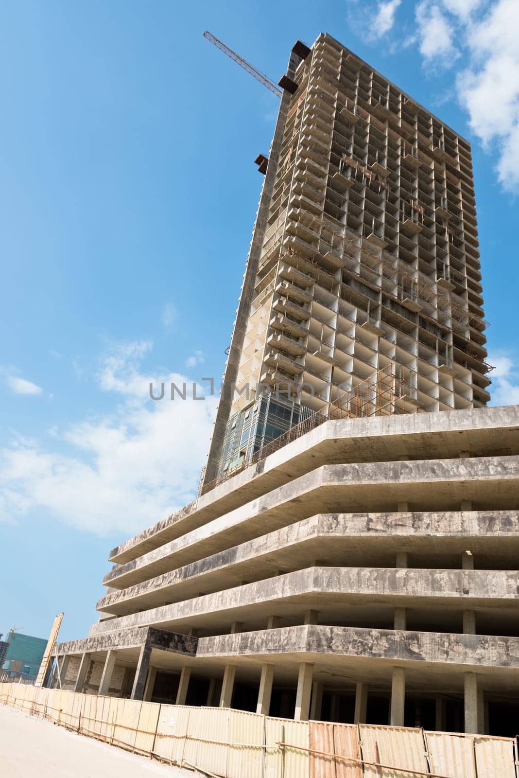 Abu Dhabi new district with skyscrapers construction. United Arab Emirates