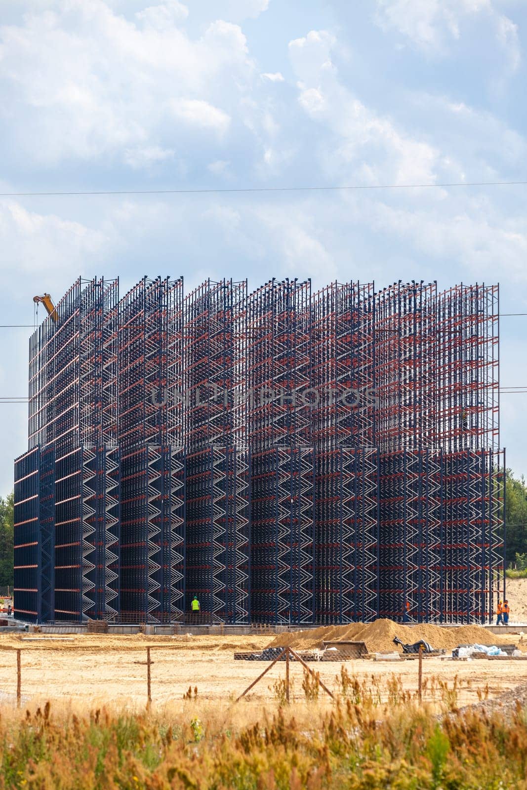 Metal industrial construction on the sky background