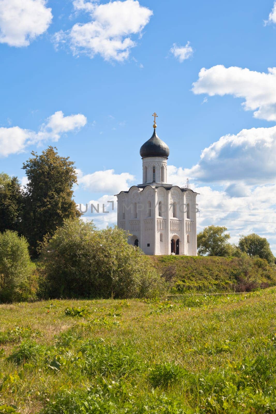 Church of the intercession on the Nerl river in Russia the village Bogolyubovo