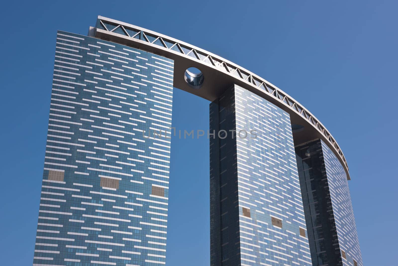 ABU DHABI, UAE - DECEMBER 24: Abu Dhabi The Gate Towers skyscrapers on December 24, 2014. United Arab Emirates