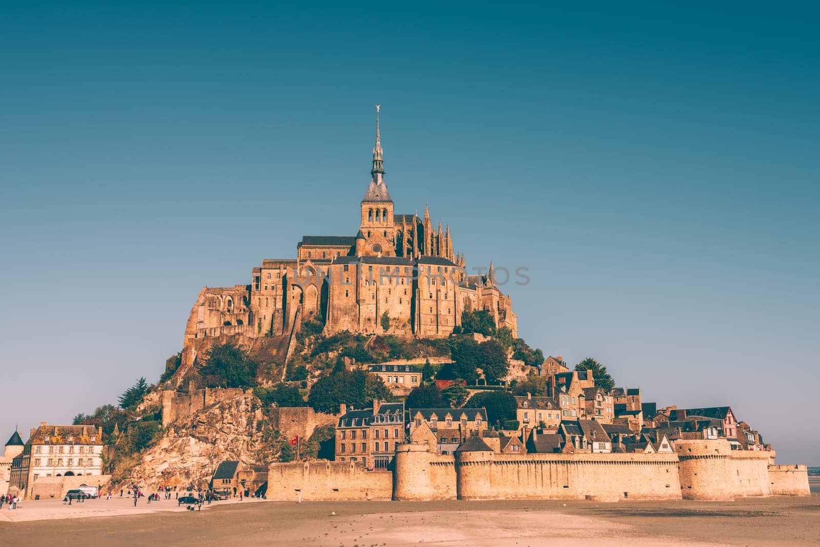 Mont Saint Michel monastery abbey on the island in Normandy, Northern France