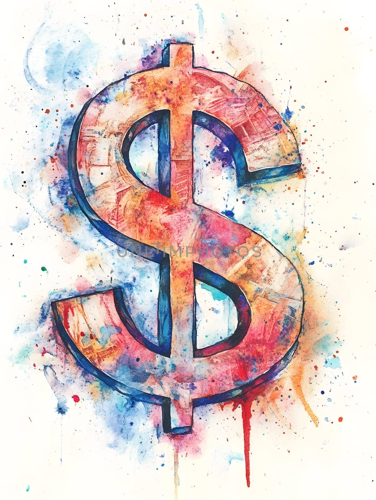 Watercolor Money Dollar Sign Cash Finance Payment
