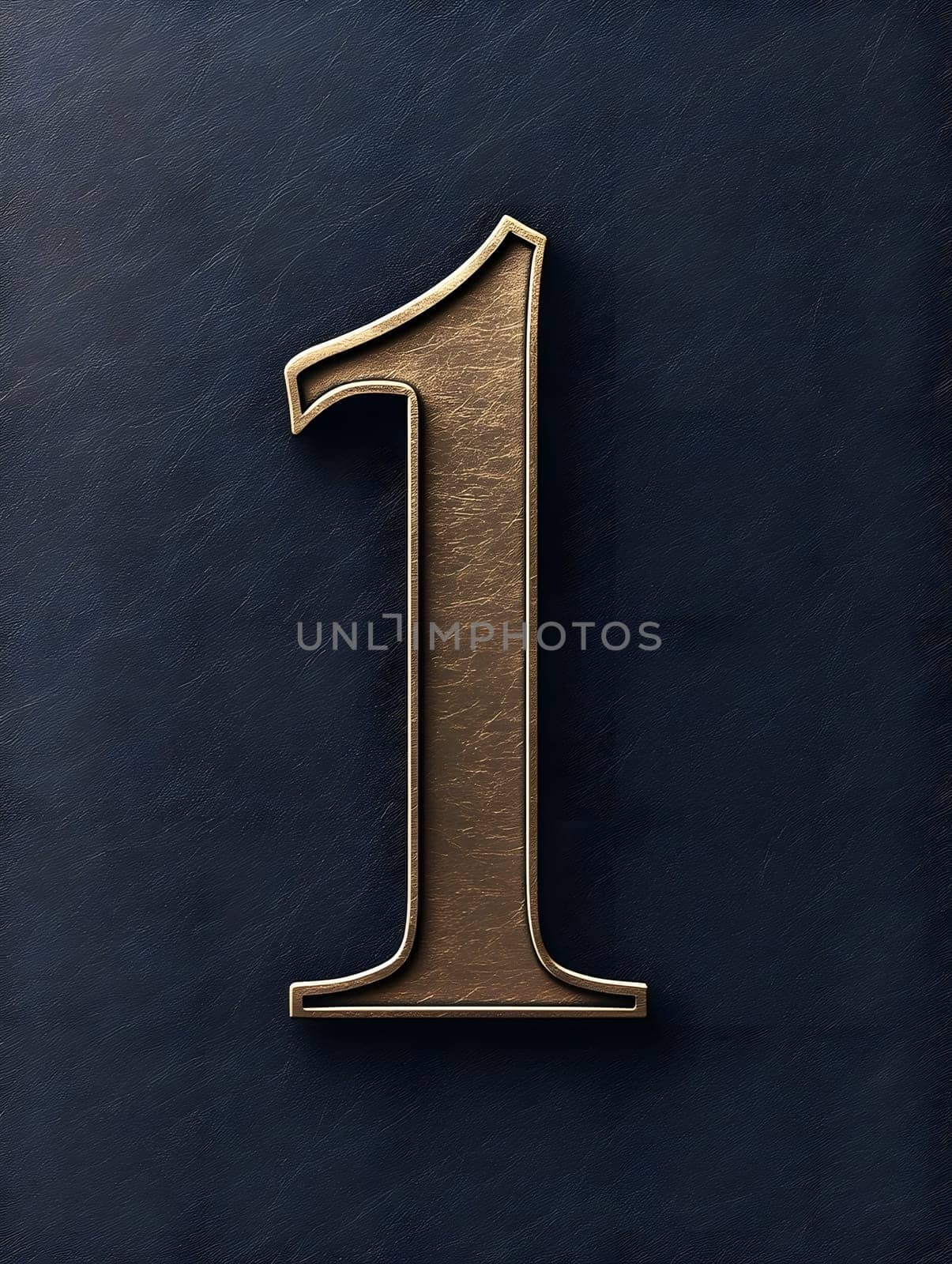 Gold Number 1 First Numeral One 3D Icon Logo Symbol