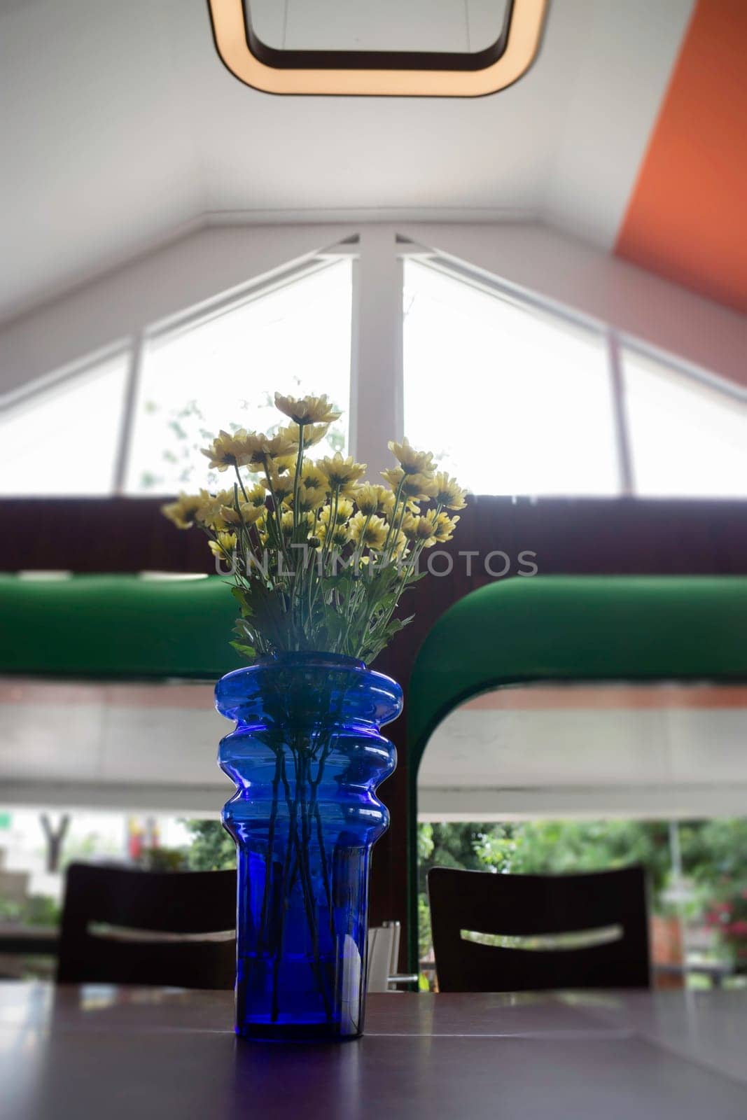 Beautiful coffee shop or cafe restaurant interior retro decoration, stock photo
