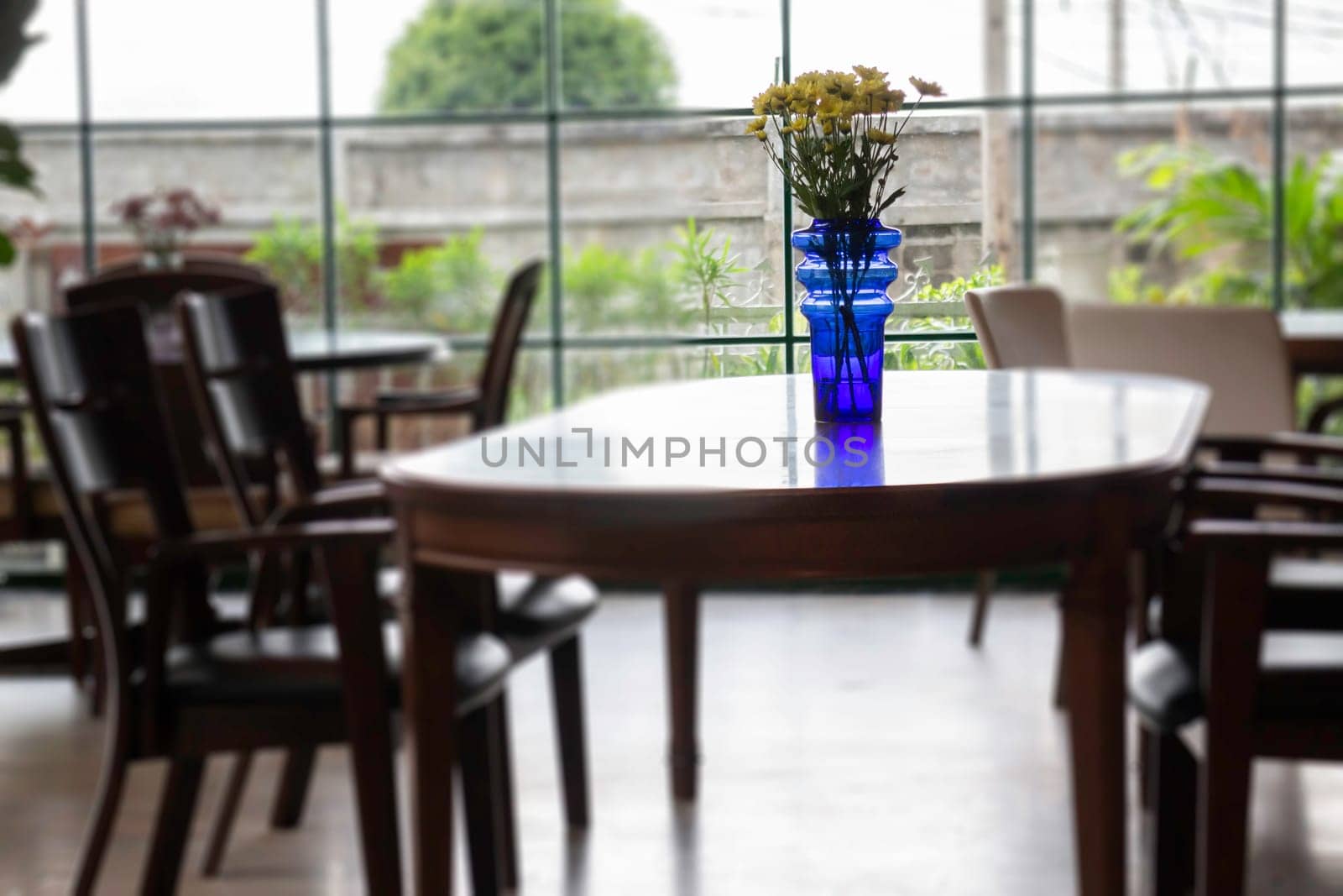 Beautiful coffee shop or cafe restaurant interior retro decoration, stock photo