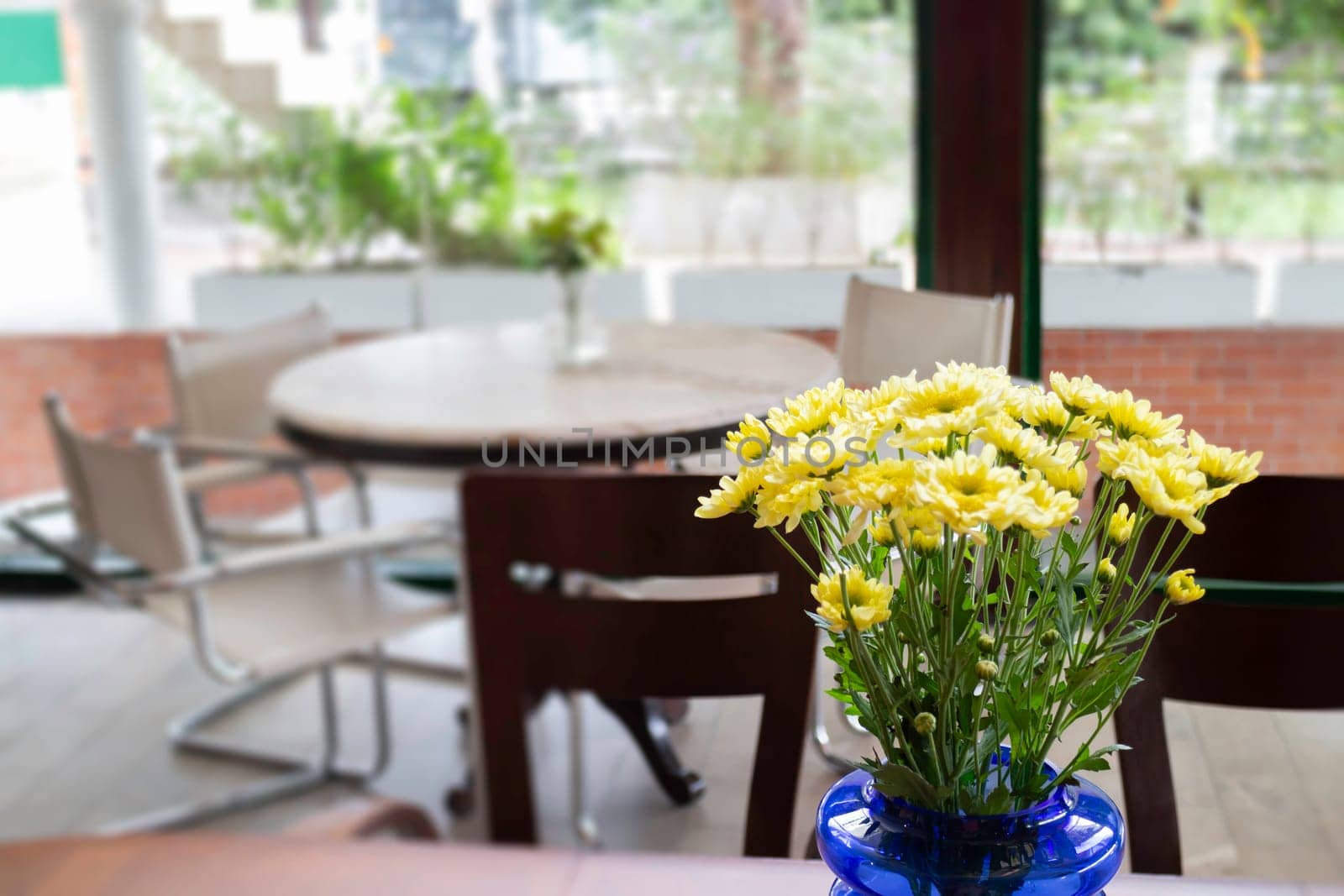 Beautiful coffee shop or cafe restaurant interior retro decoration, stock photo