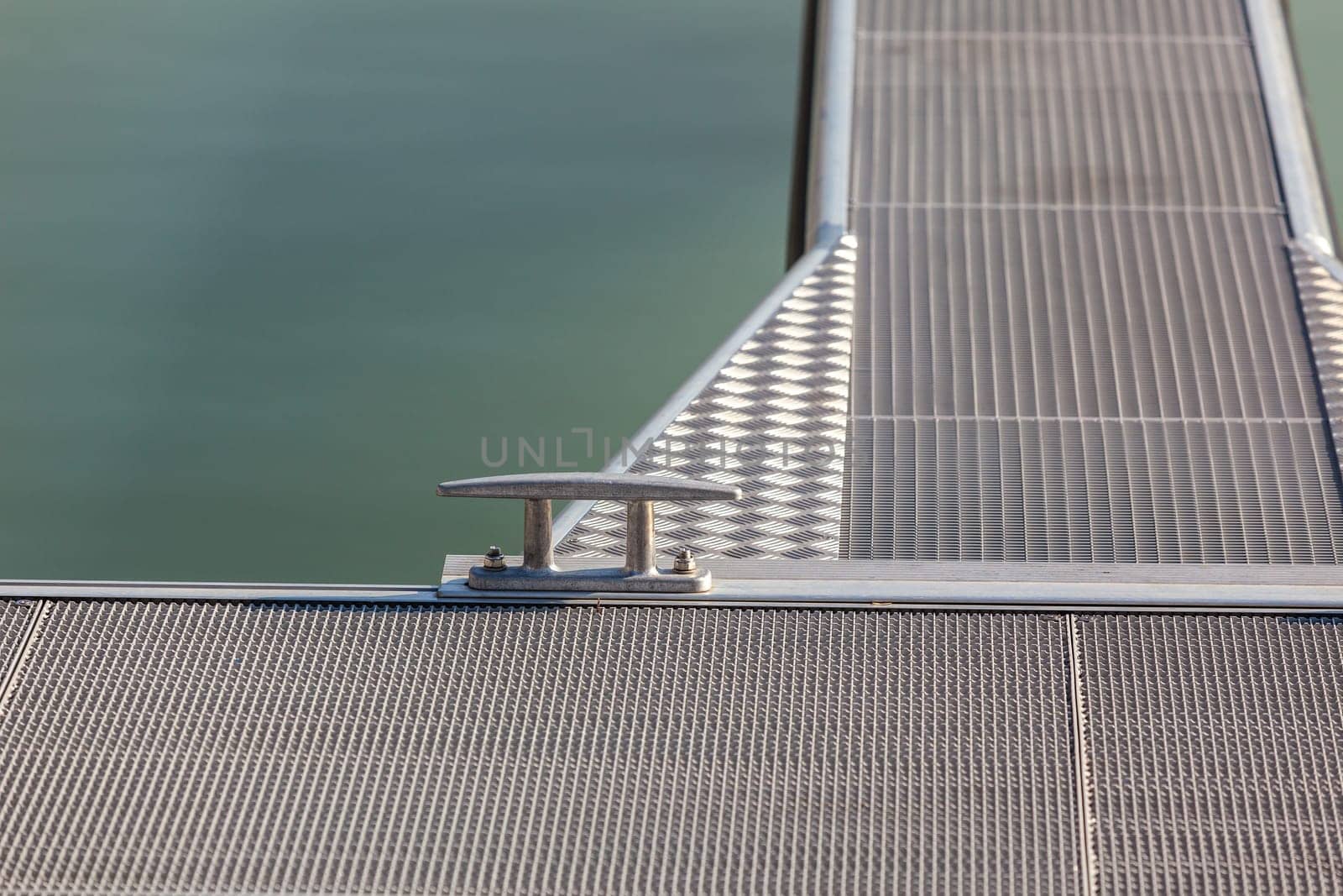 Modern Pier in the water. Shot with a selective focus