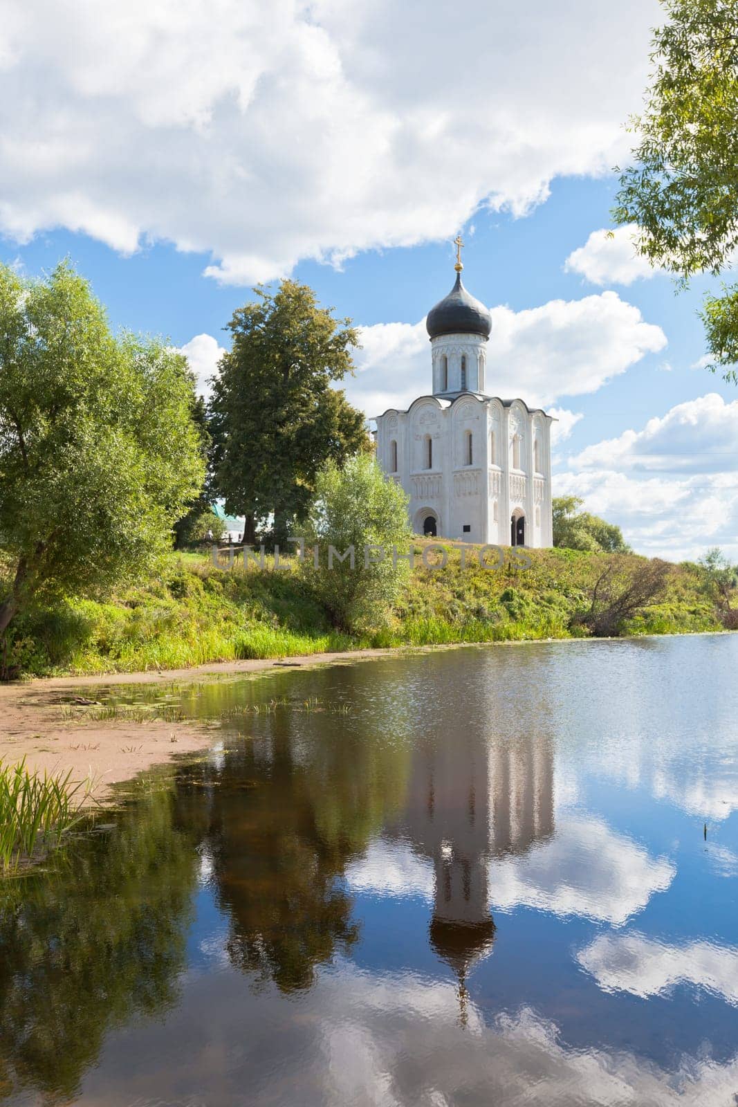 Church of the intercession on the Nerl river in Russia the village Bogolyubovo