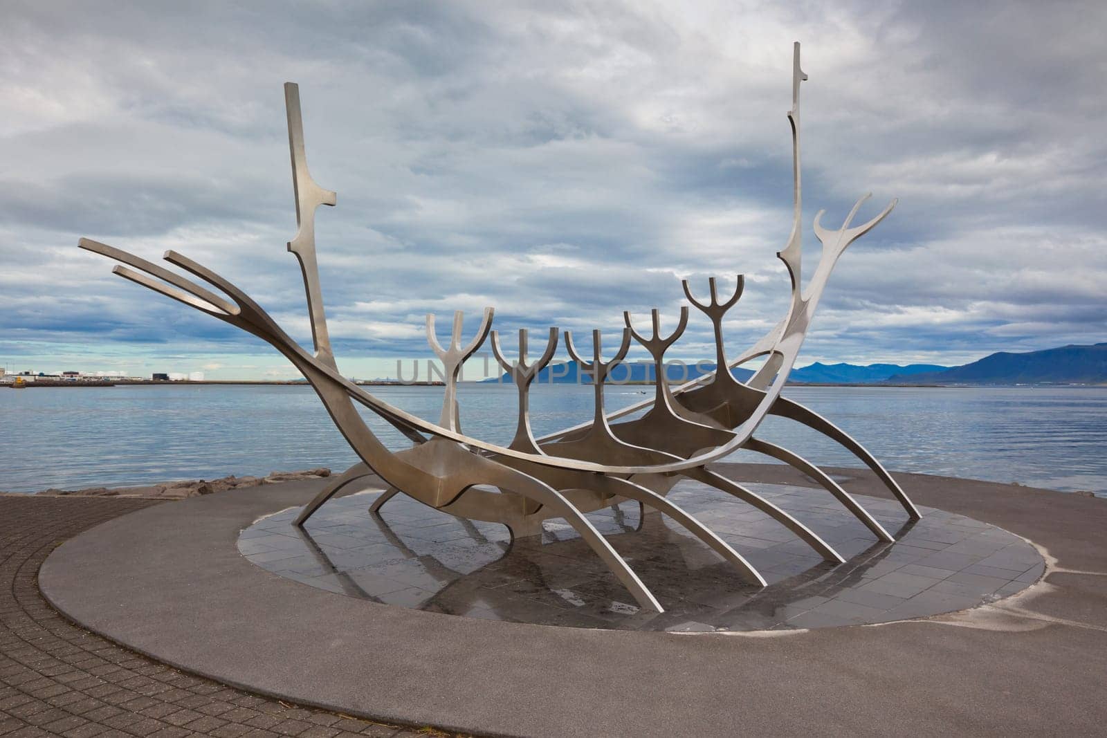 ICELAND, REYKJAVIK - AUGUST 21: Solfar monument view in Reykjavik, Iceland on August 21, 2012