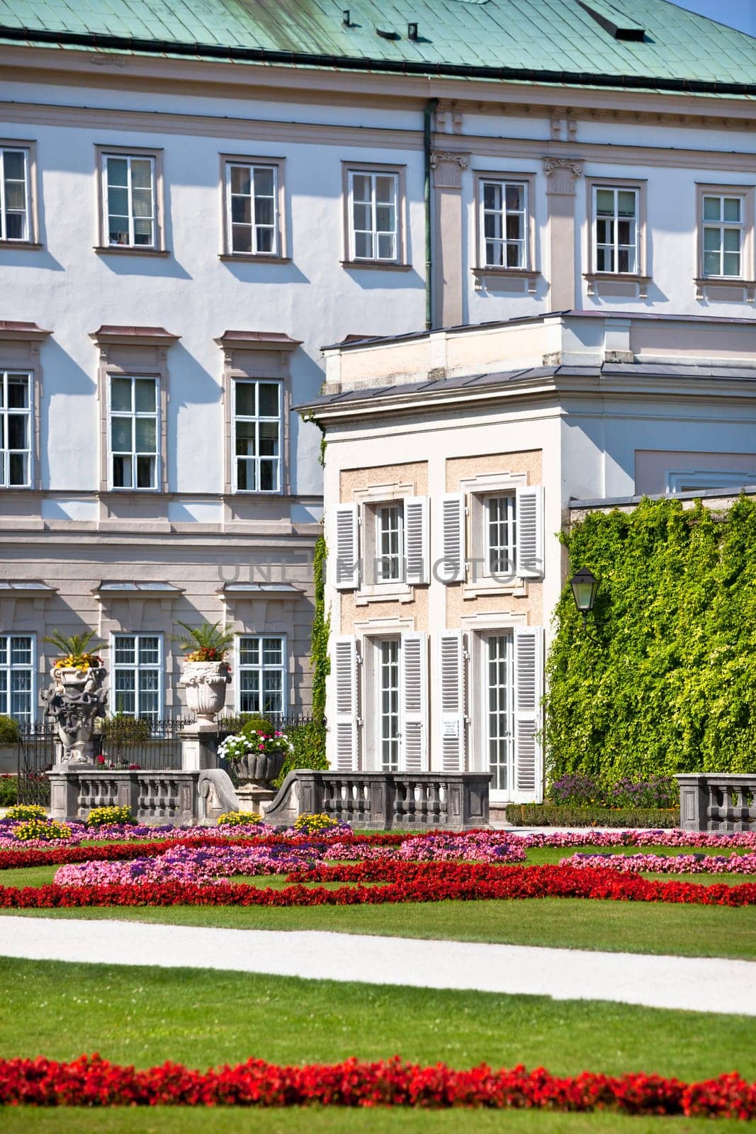 Famous Mirabell Garden view in Salzburg, Austria