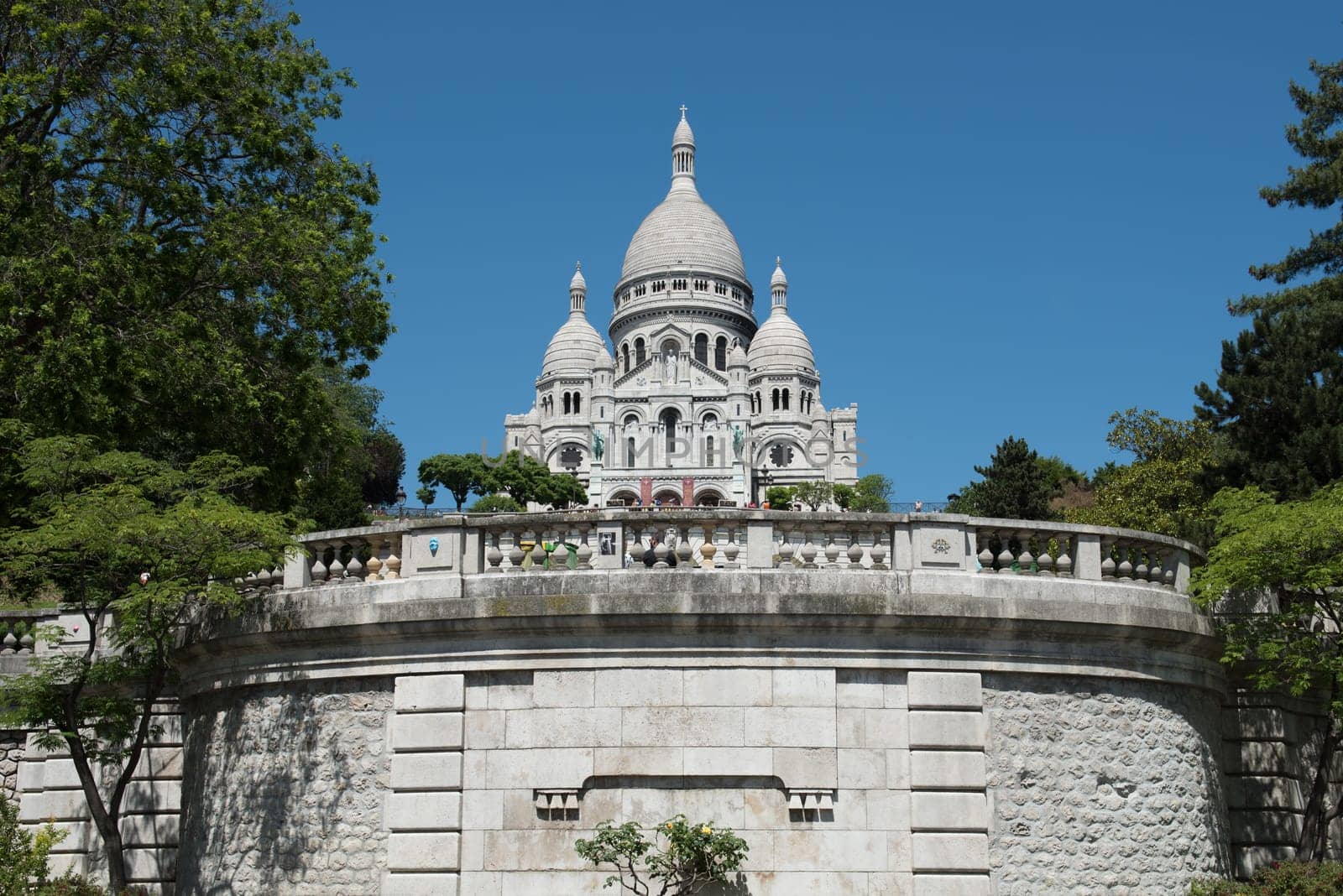 FRANCE, PARIS - JUNE 04: View of Sacre Coeur Basilica cathedral, Montmartre Paris on June 04, 2015