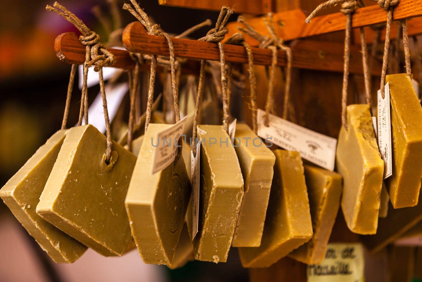 FRANCE, VAISON LA ROMAINE - AUGUST 06: Handmade soap in a beauty shop in Provence France on August 06, 2014