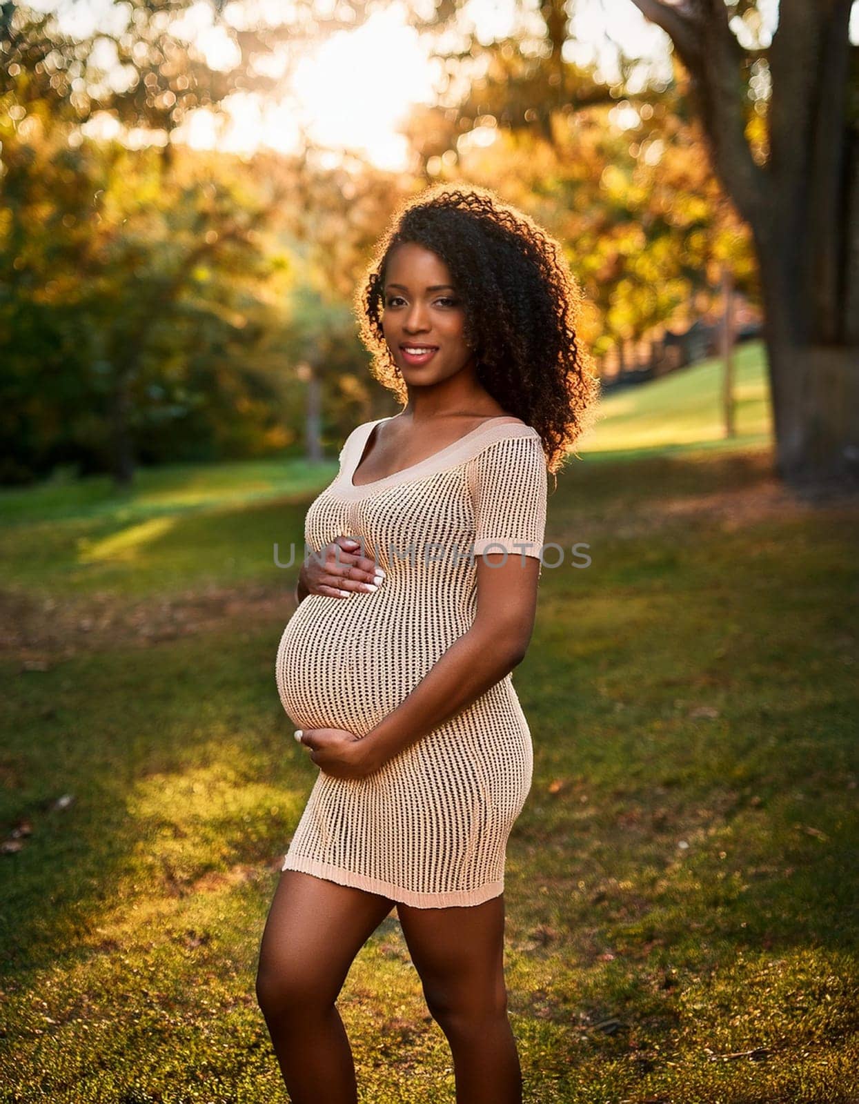 gorgeous young pregnant woman, AI generated image