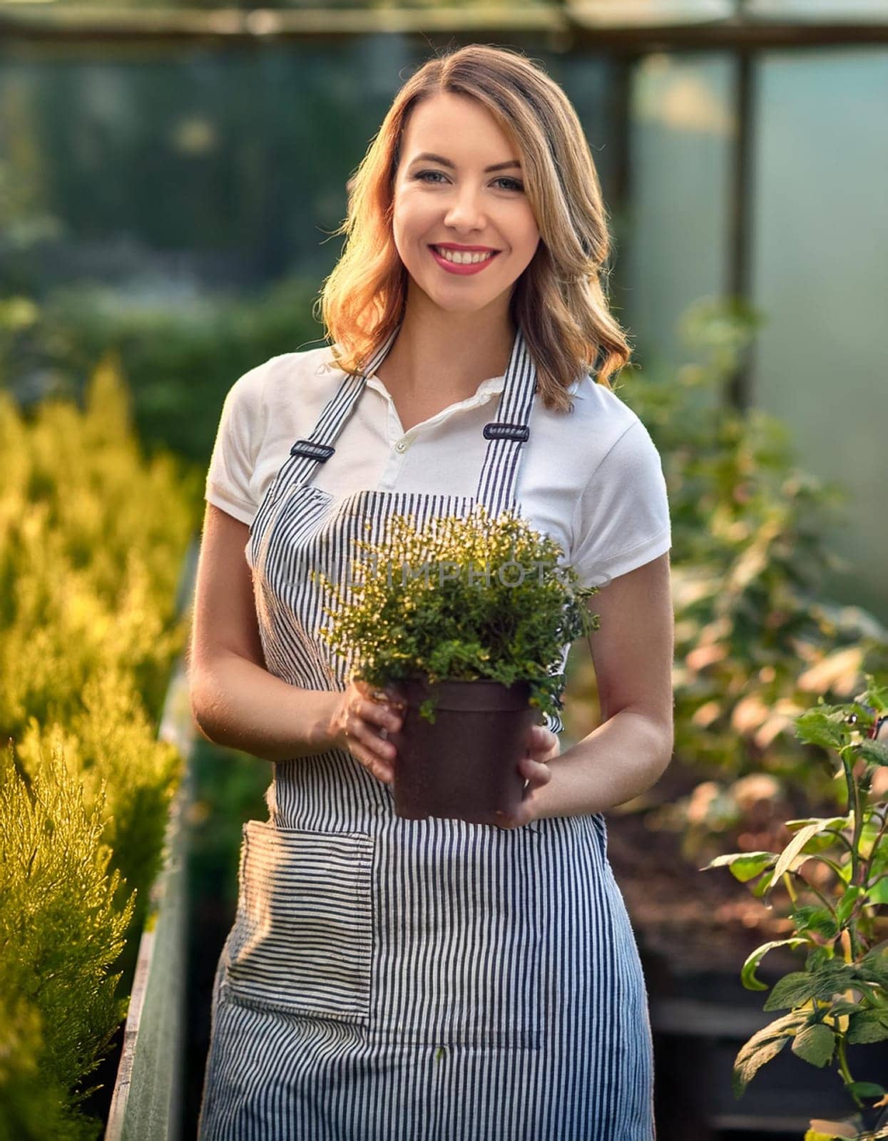 gorgeous young gardener woman, AI generated image