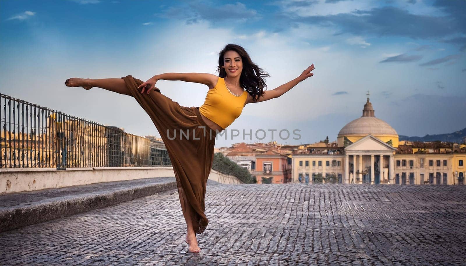 gorgeous young modern classical dancer woman, AI generated image