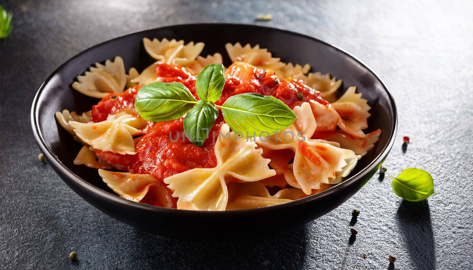 bowtie pasta al pomodoro, AI generated image
