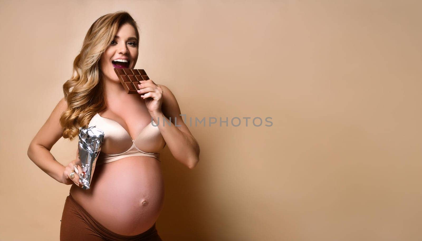 gorgeous young pregnant woman, AI generated image
