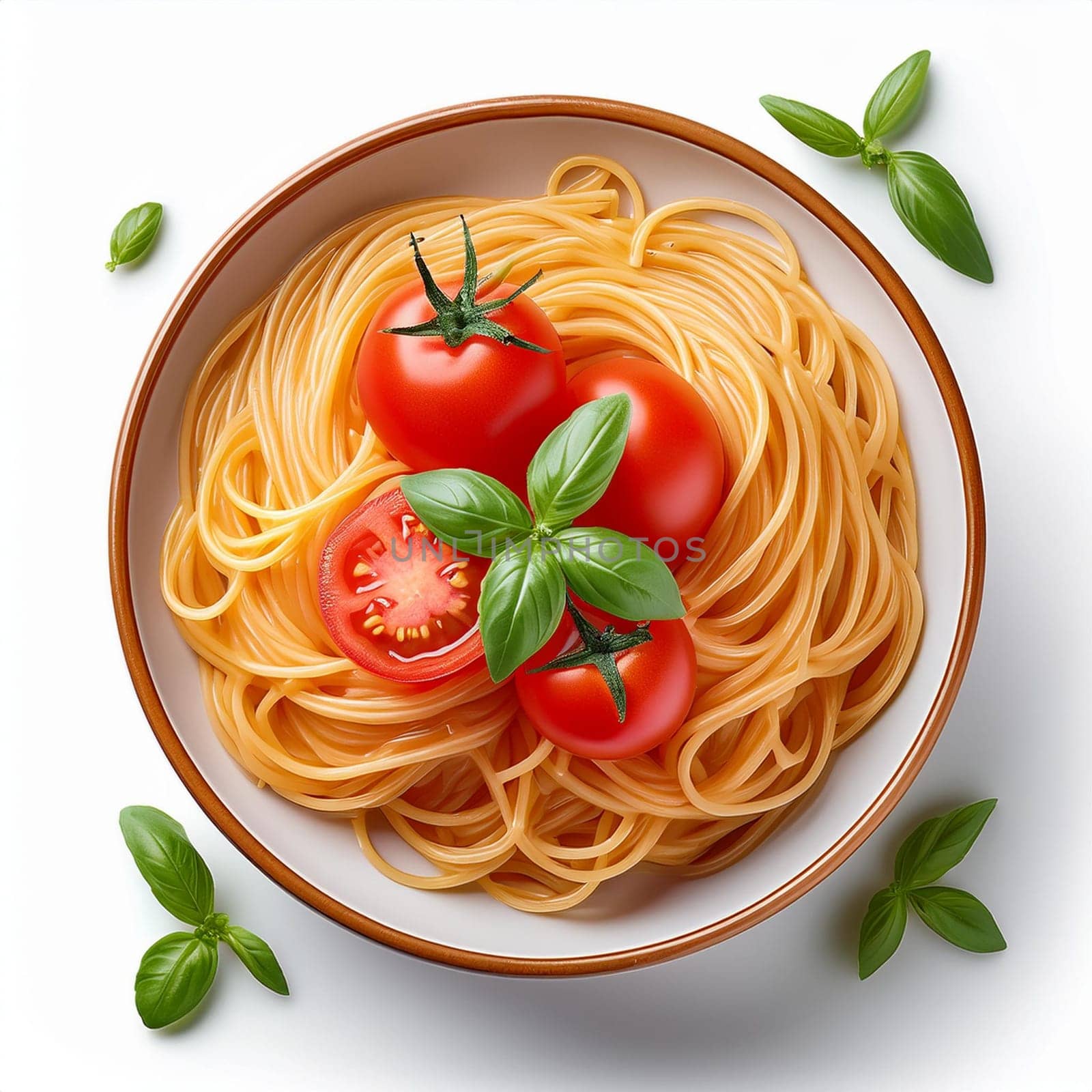 spaghetti al pomodoro vegetarian food, AI generated image