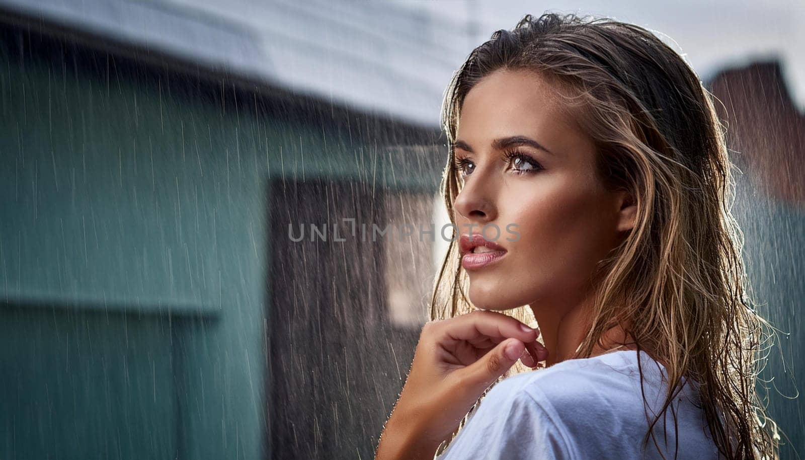 pretty young woman , AI generated image