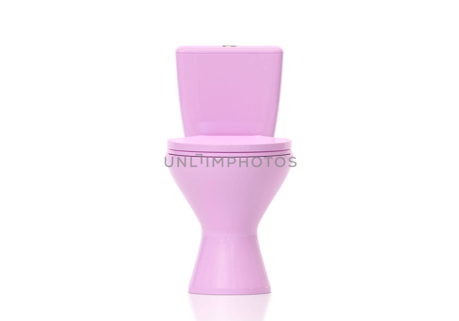 Pink toilet bowls on white background