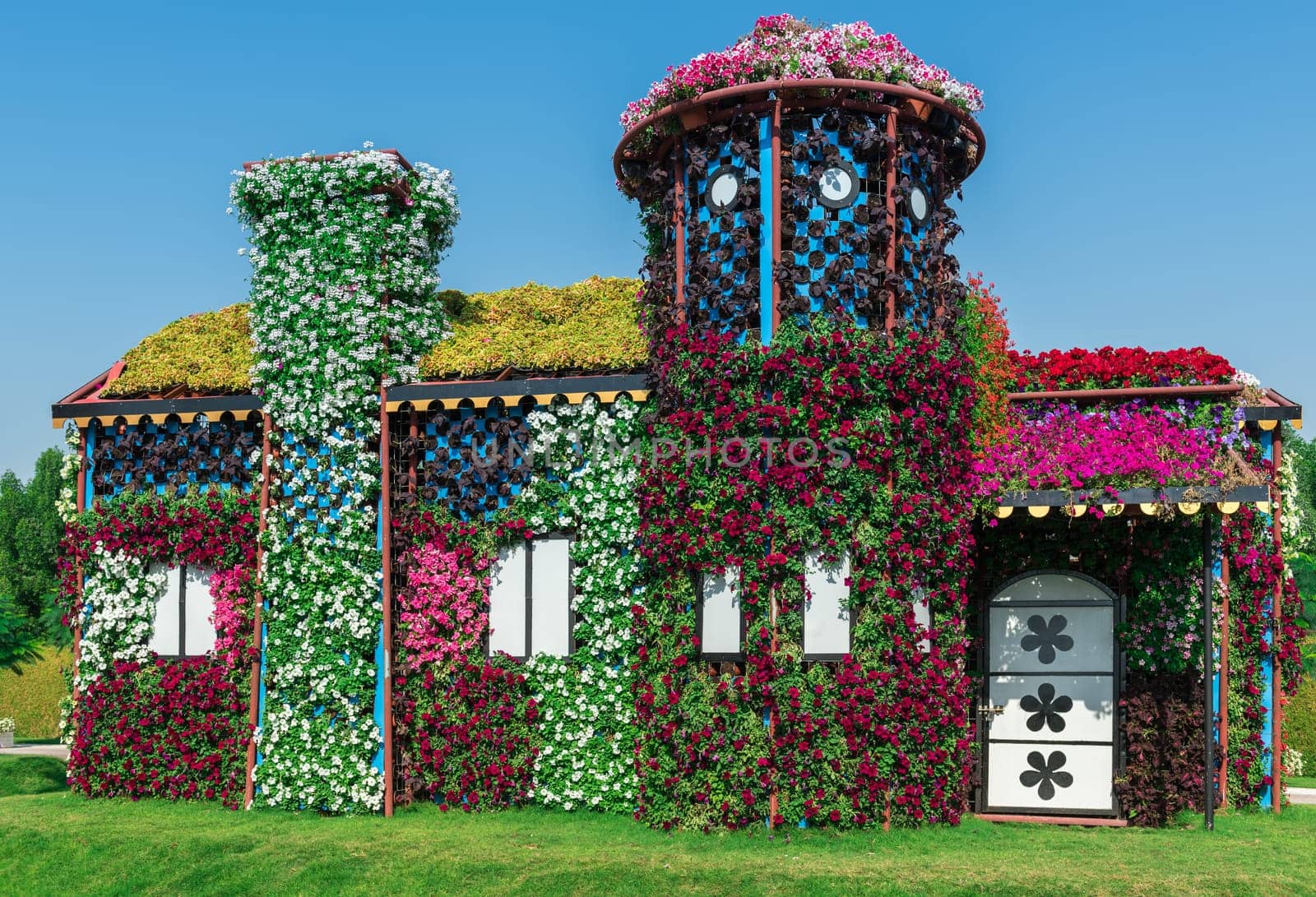 UAE, DUBAI - DECEMBER 30: dubai miracle garden with over million flowers on a sunny day December 30, 2014
