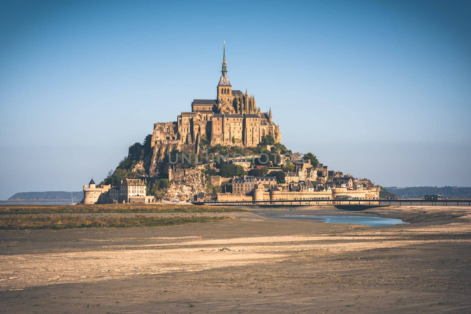 Mont Saint Michel monastery abbey on the island in Normandy, Northern France