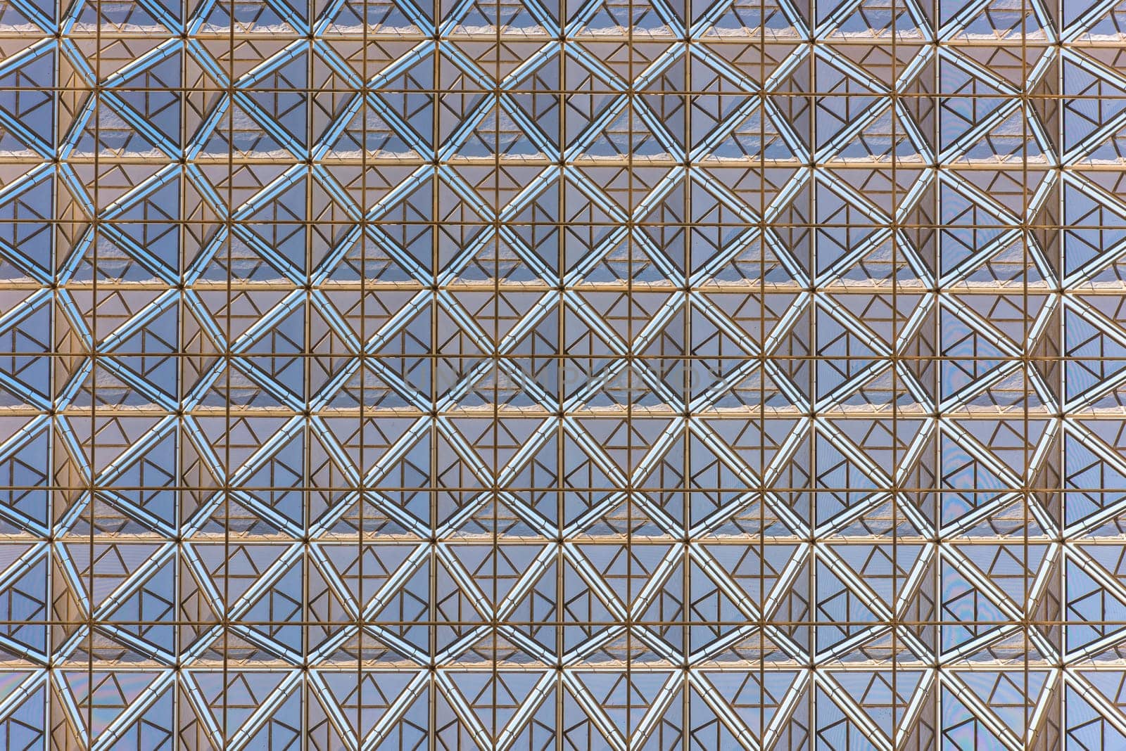 Modern building roof geometric design background. Horizontal shot