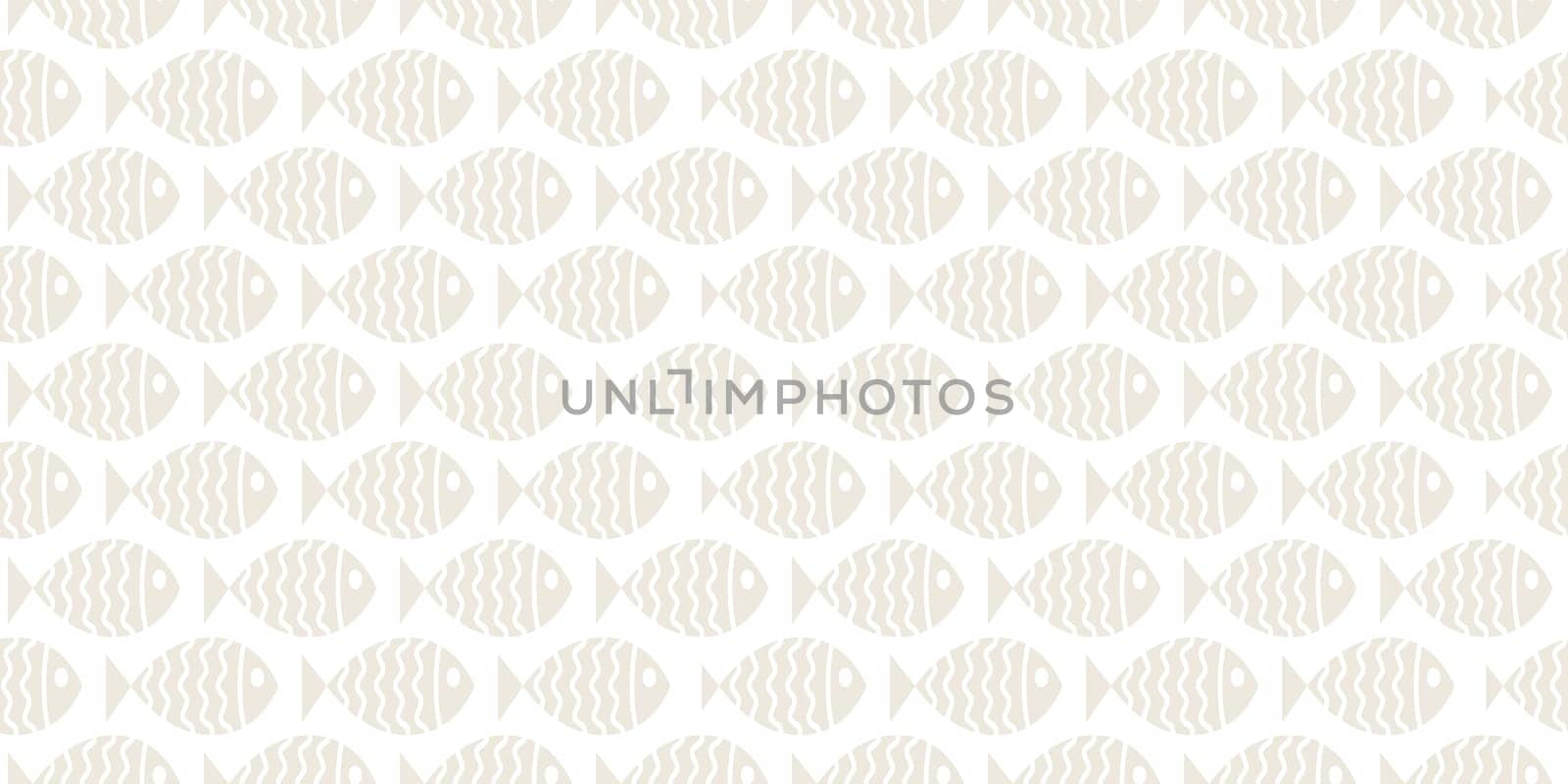 Nautical seamless pattern with swimming cartoon fish. Vector illustration