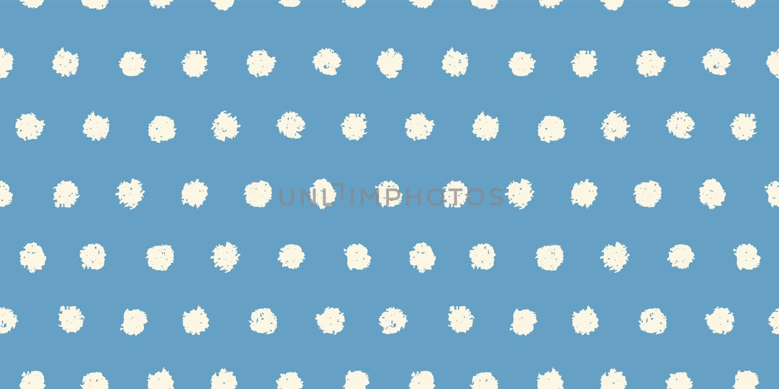 Polka dot seamless pattern with hand painted circles. Vector illustration