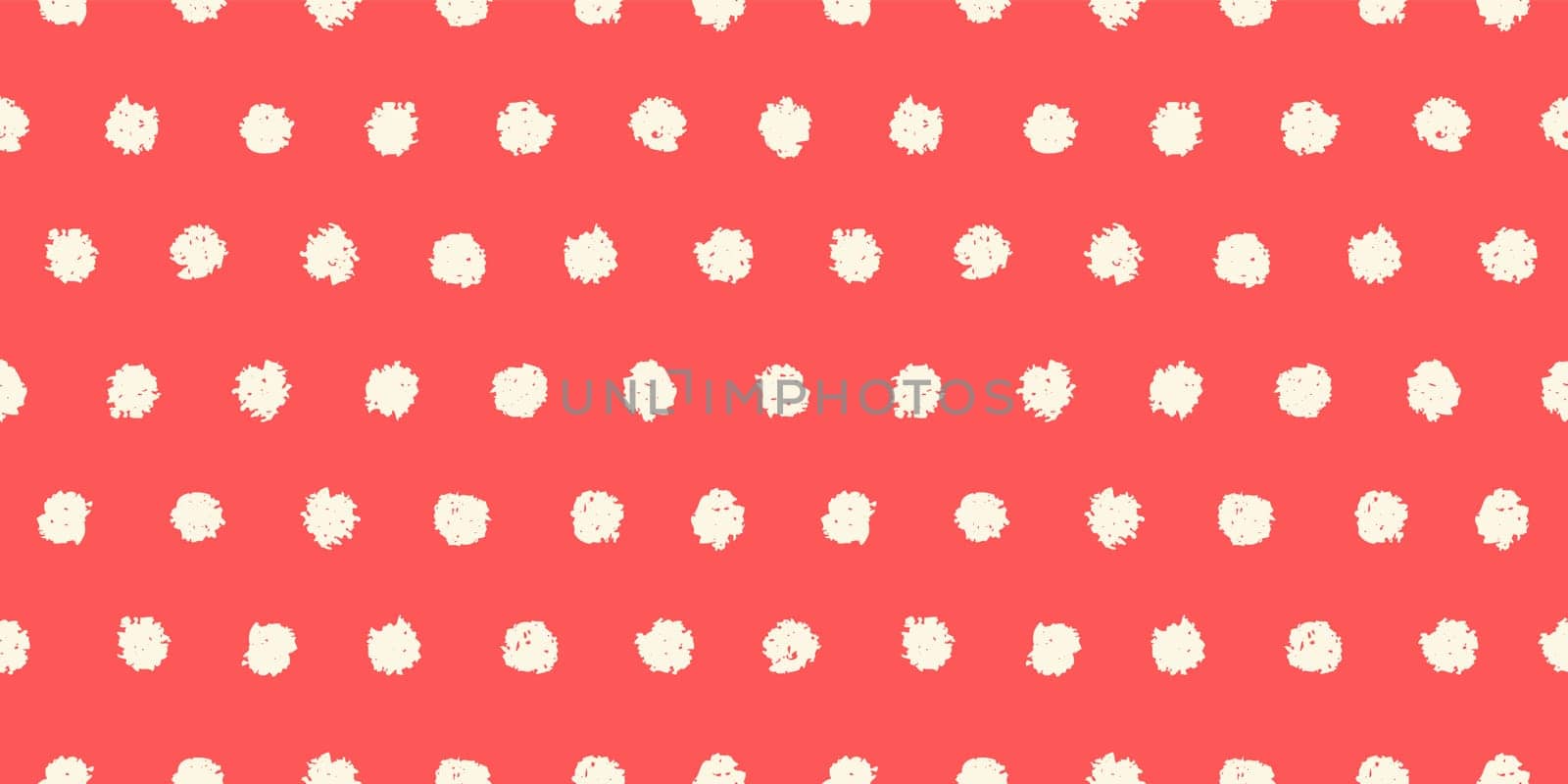 Polka dot seamless pattern with hand painted circles. Vector illustration