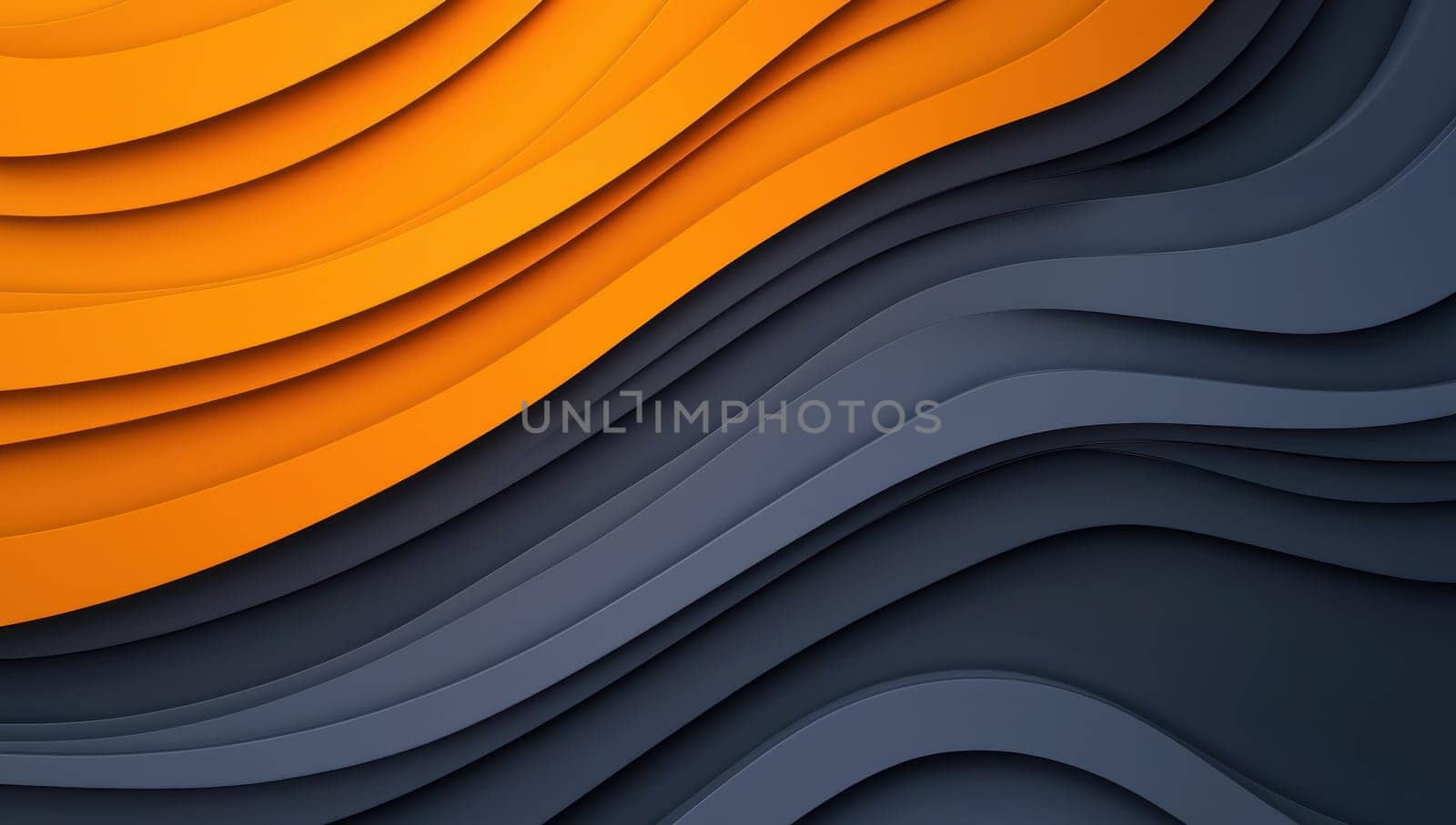 Abstract background with flowing orange and blue waves. Concept of modern, dynamic, design.