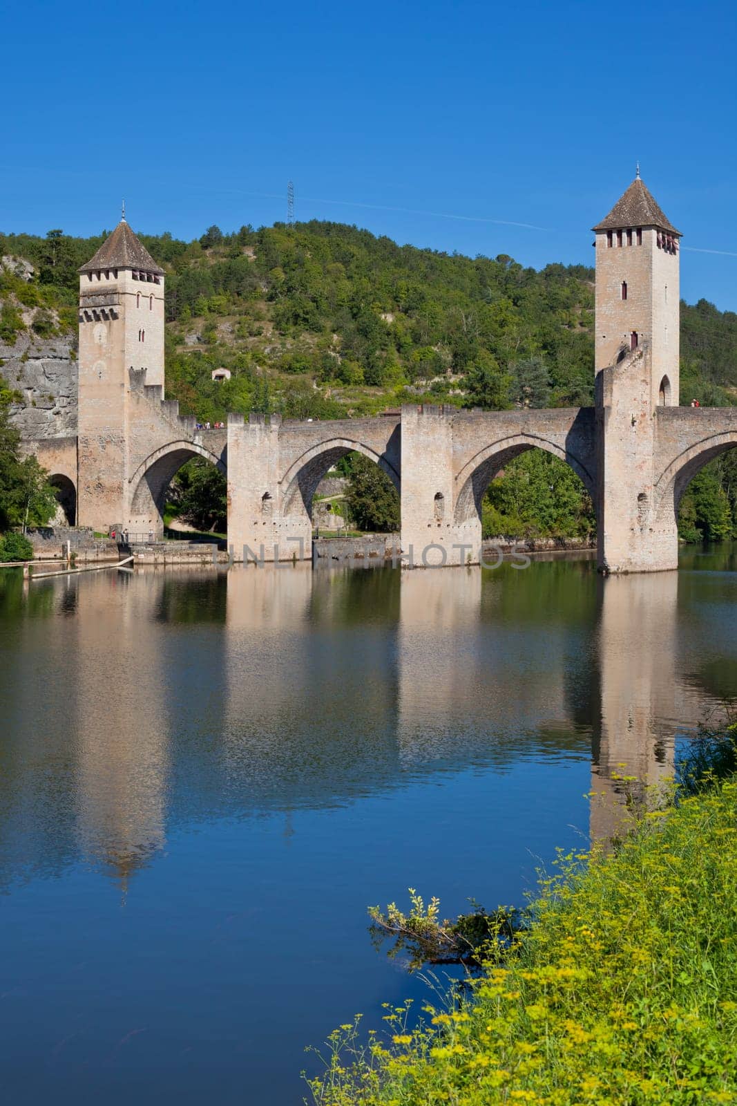 The Valentre bridge the symbol of Cahors town, France
