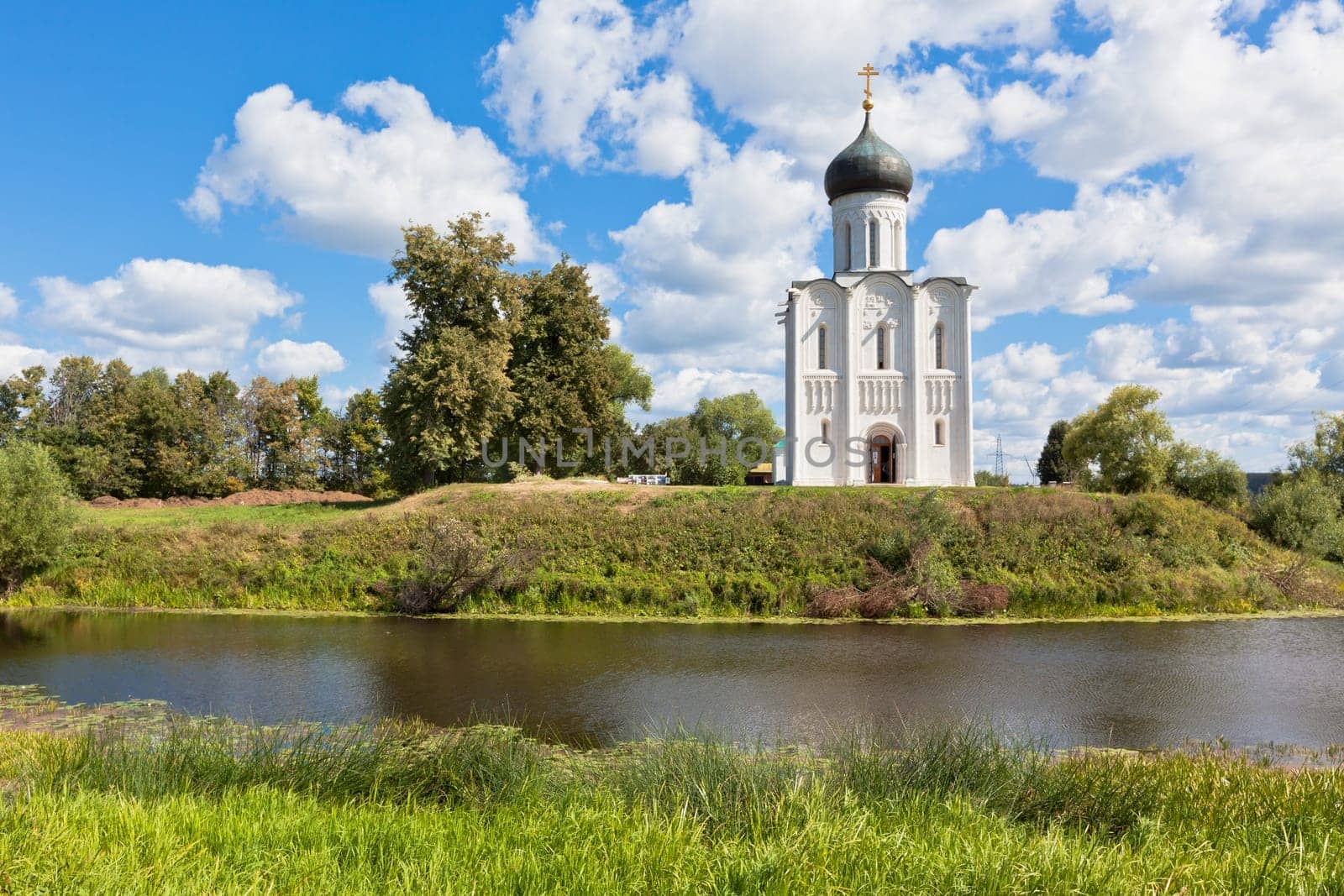 Church of the intercession on the Nerl river in Russia the village Bogolyubovo