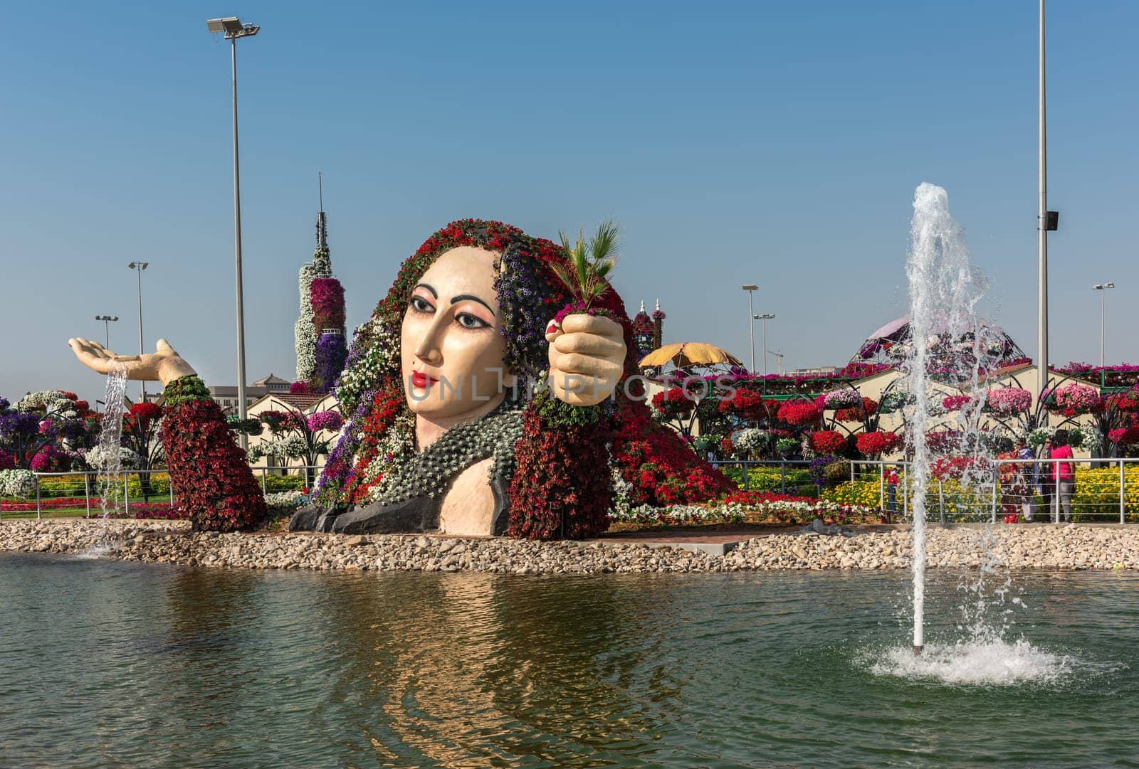 UAE, DUBAI - DECEMBER 30: dubai miracle garden with over million flowers on a sunny day December 30, 2014