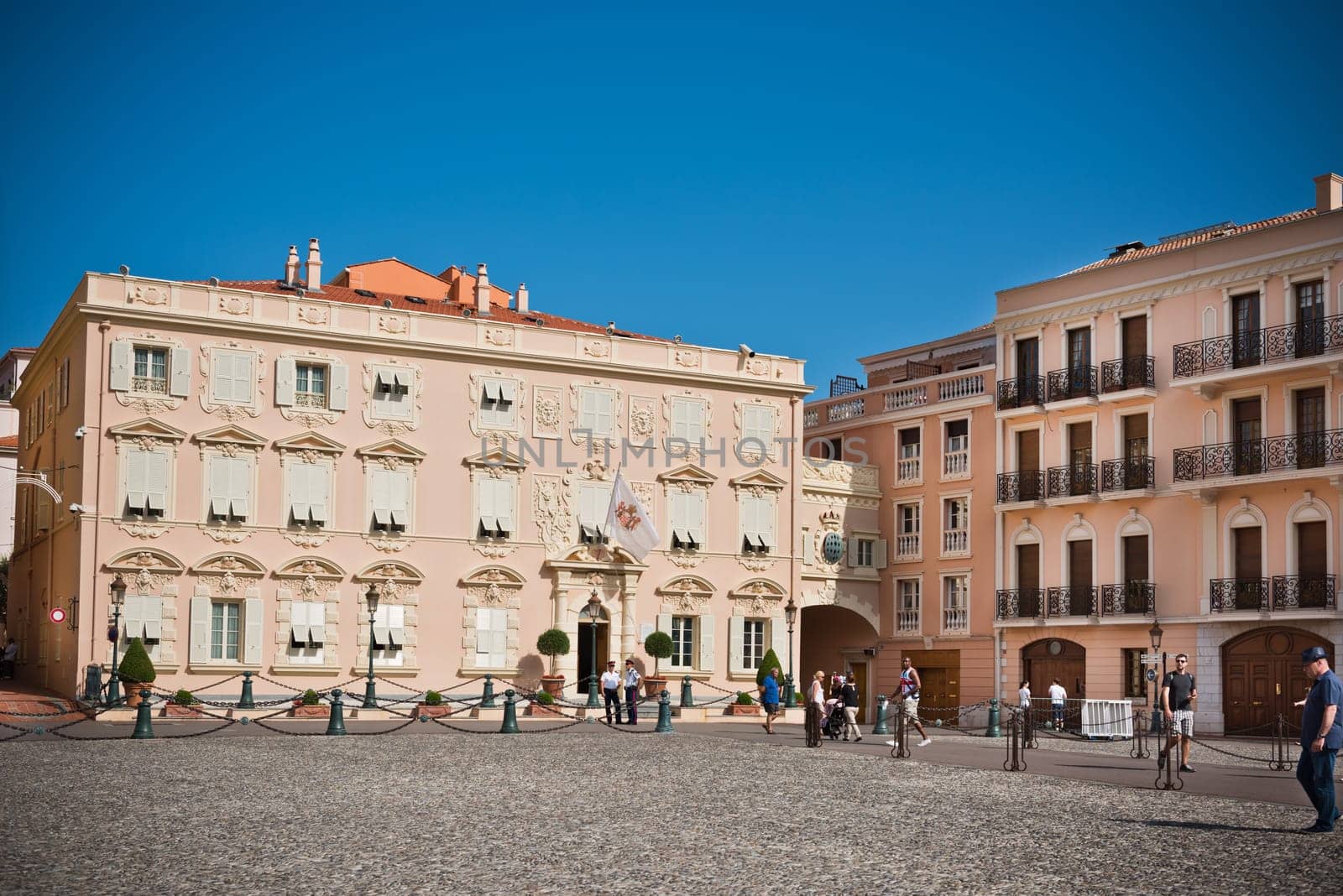 MONACO, MONACO - JUNE 14: Prince's Palace of Monaco square in old town Monaco on June 14, 2015
