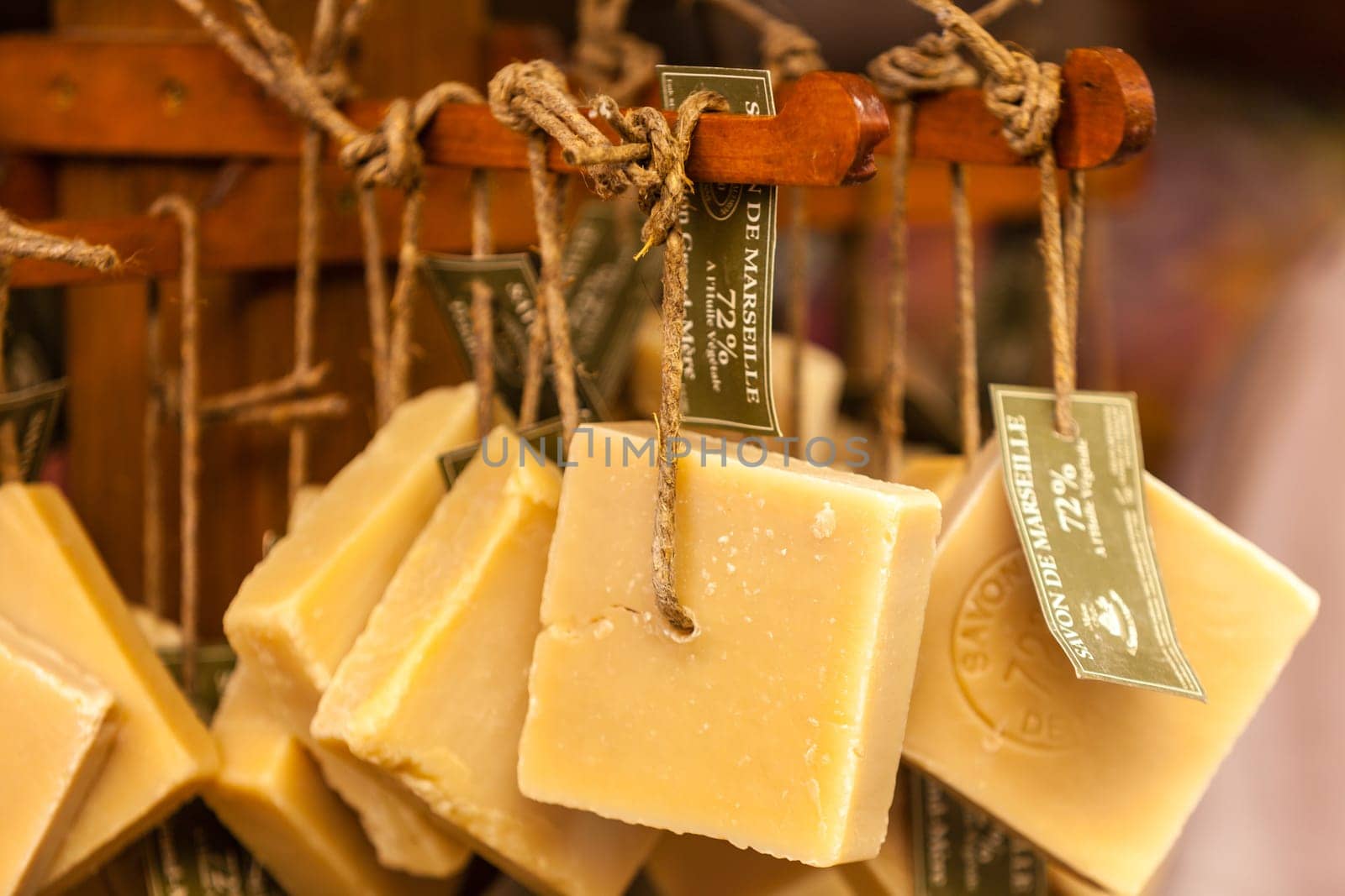 FRANCE, VAISON LA ROMAINE - AUGUST 06: Handmade soap in a beauty shop in Provence France on August 06, 2014
